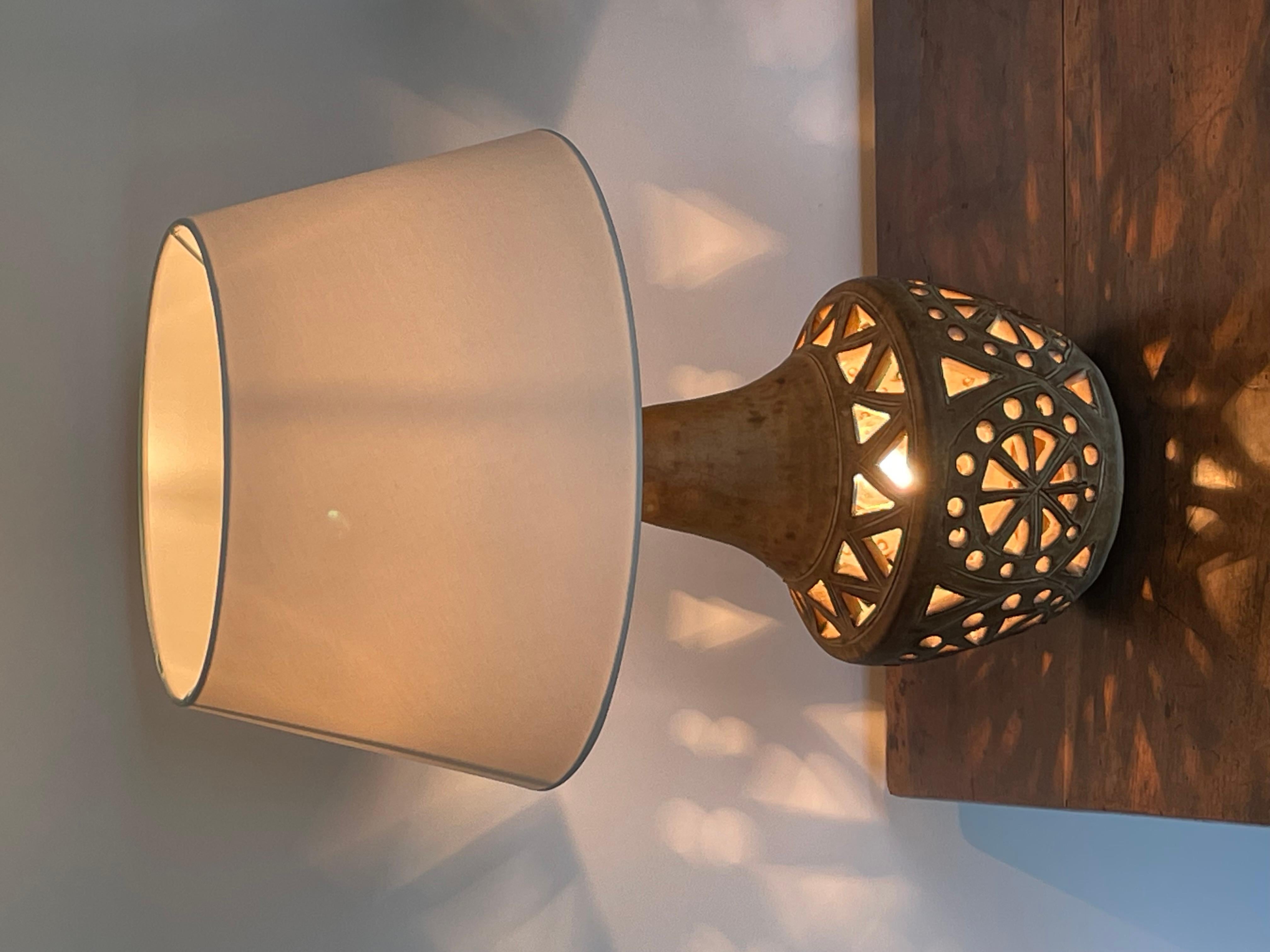 Sandstone lamp signed agnes escala 8