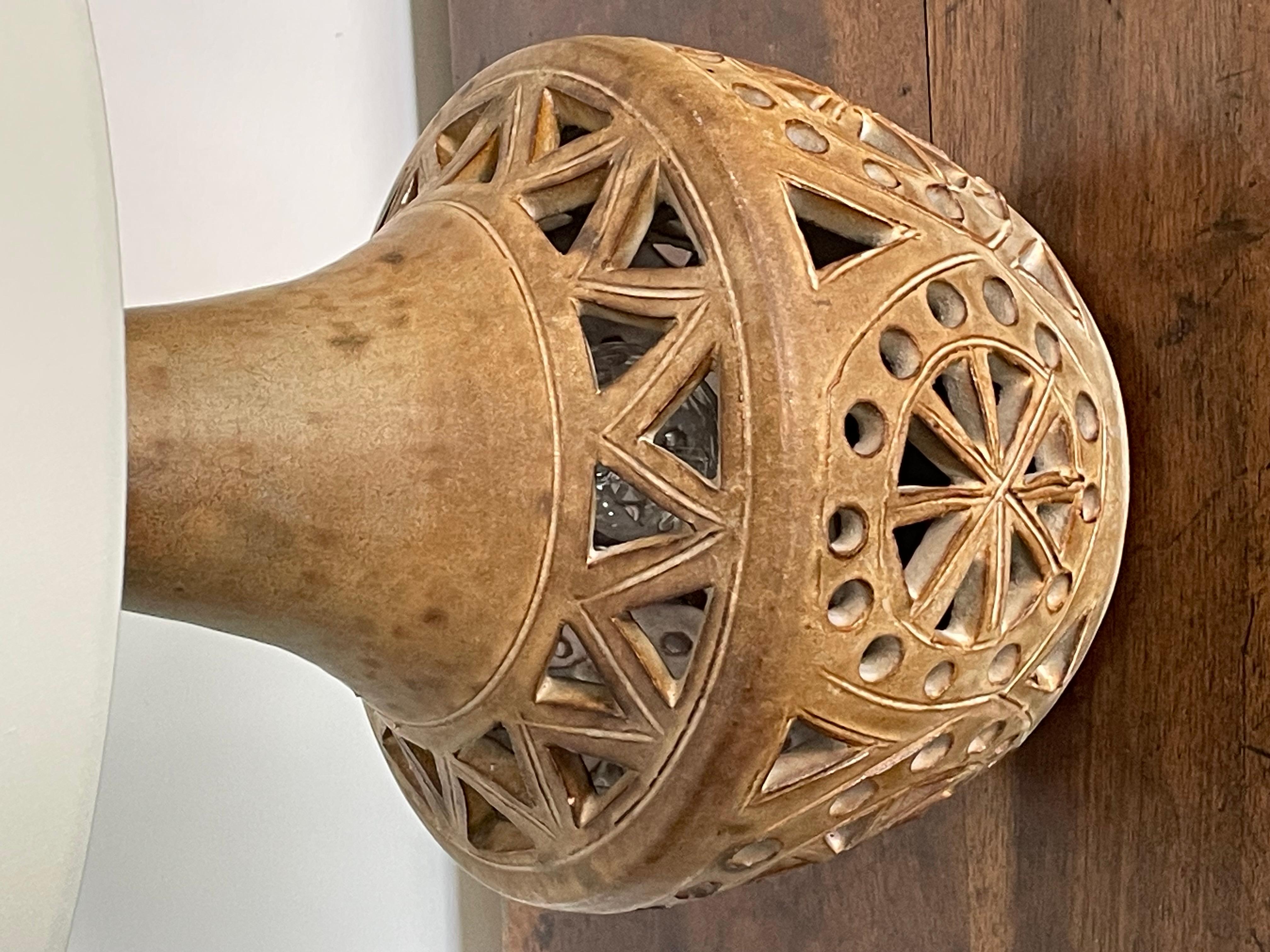 20th Century Sandstone lamp signed agnes escala