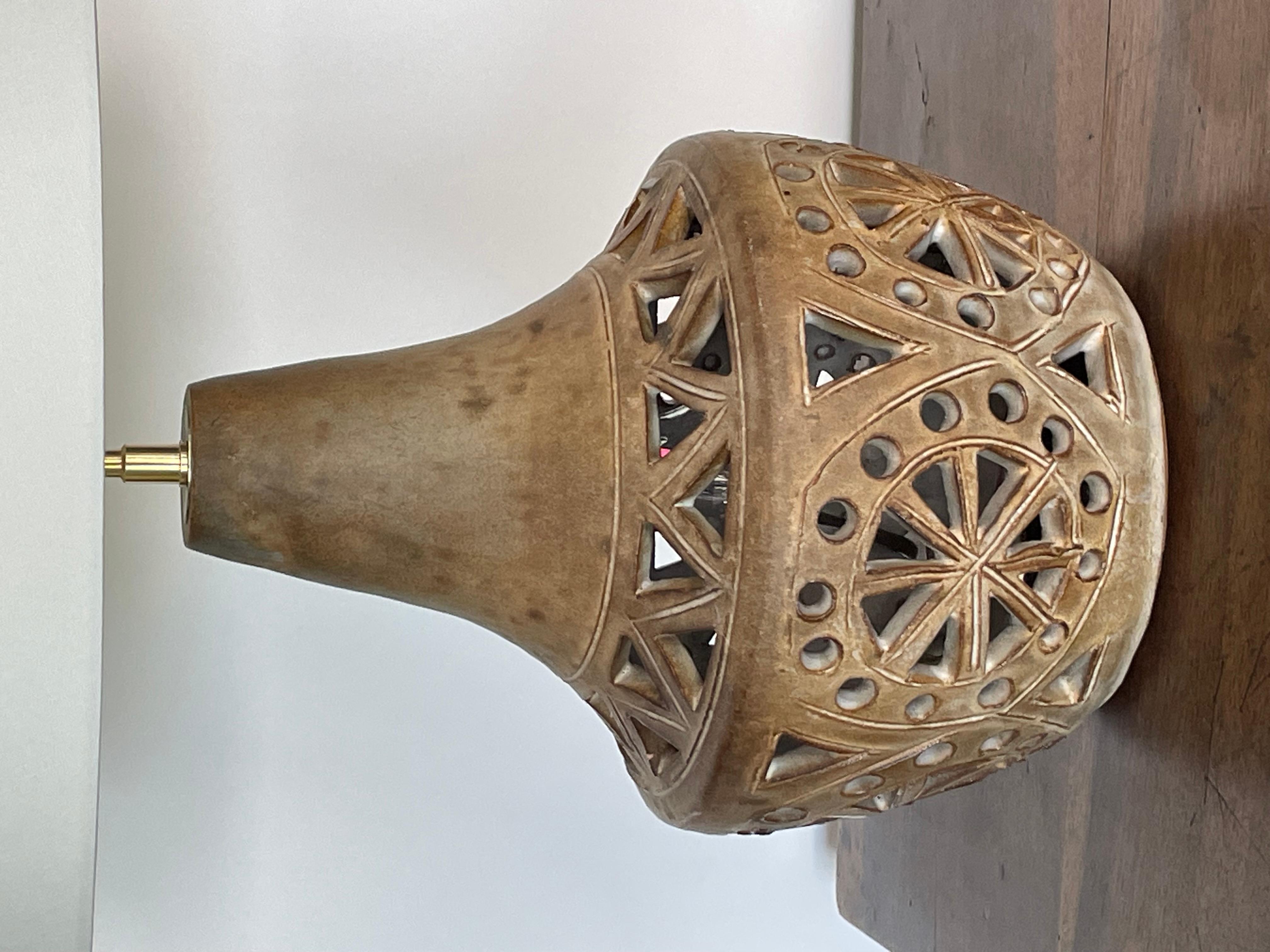 Sandstone lamp signed agnes escala 1