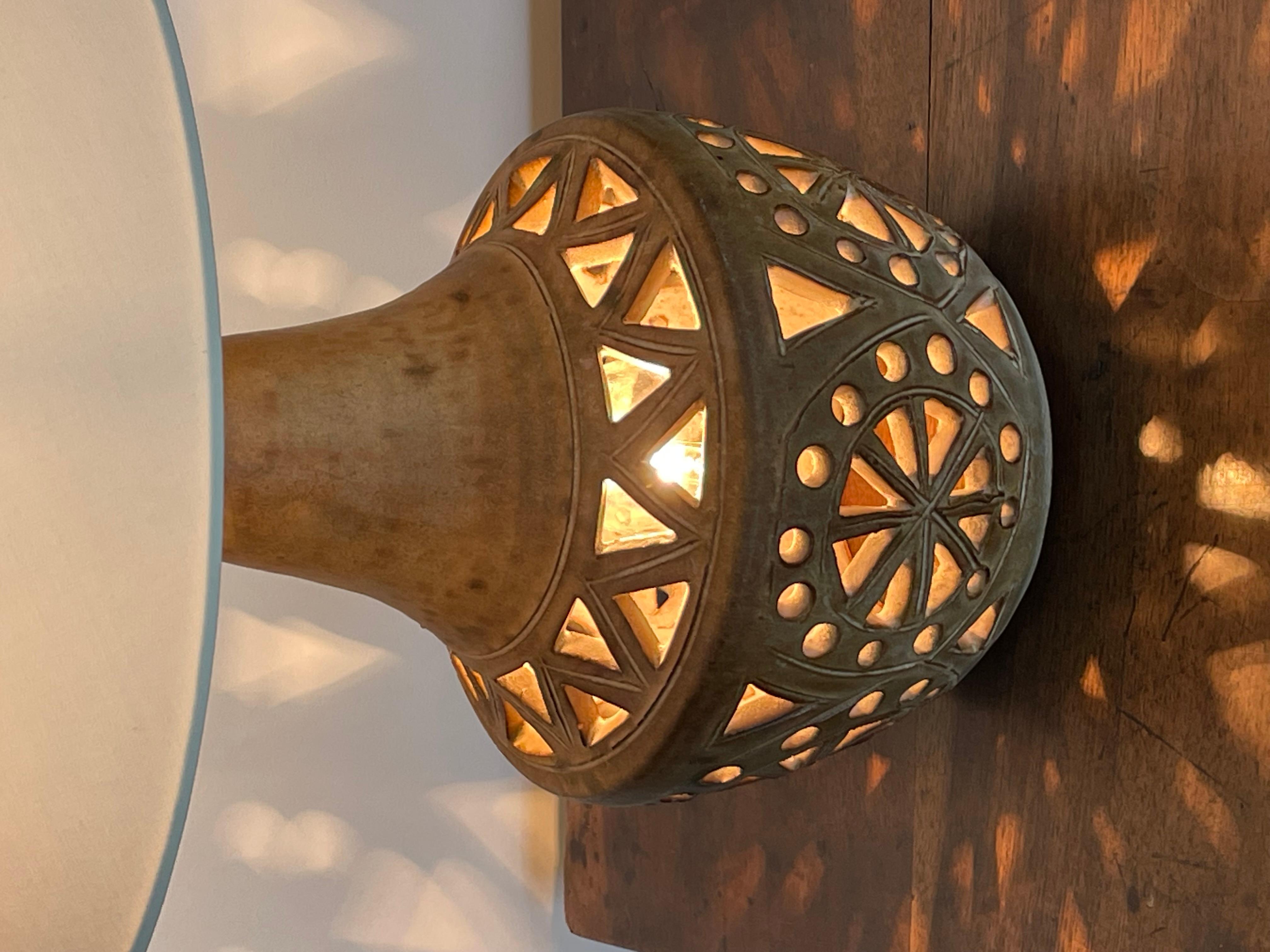 Sandstone lamp signed agnes escala 3