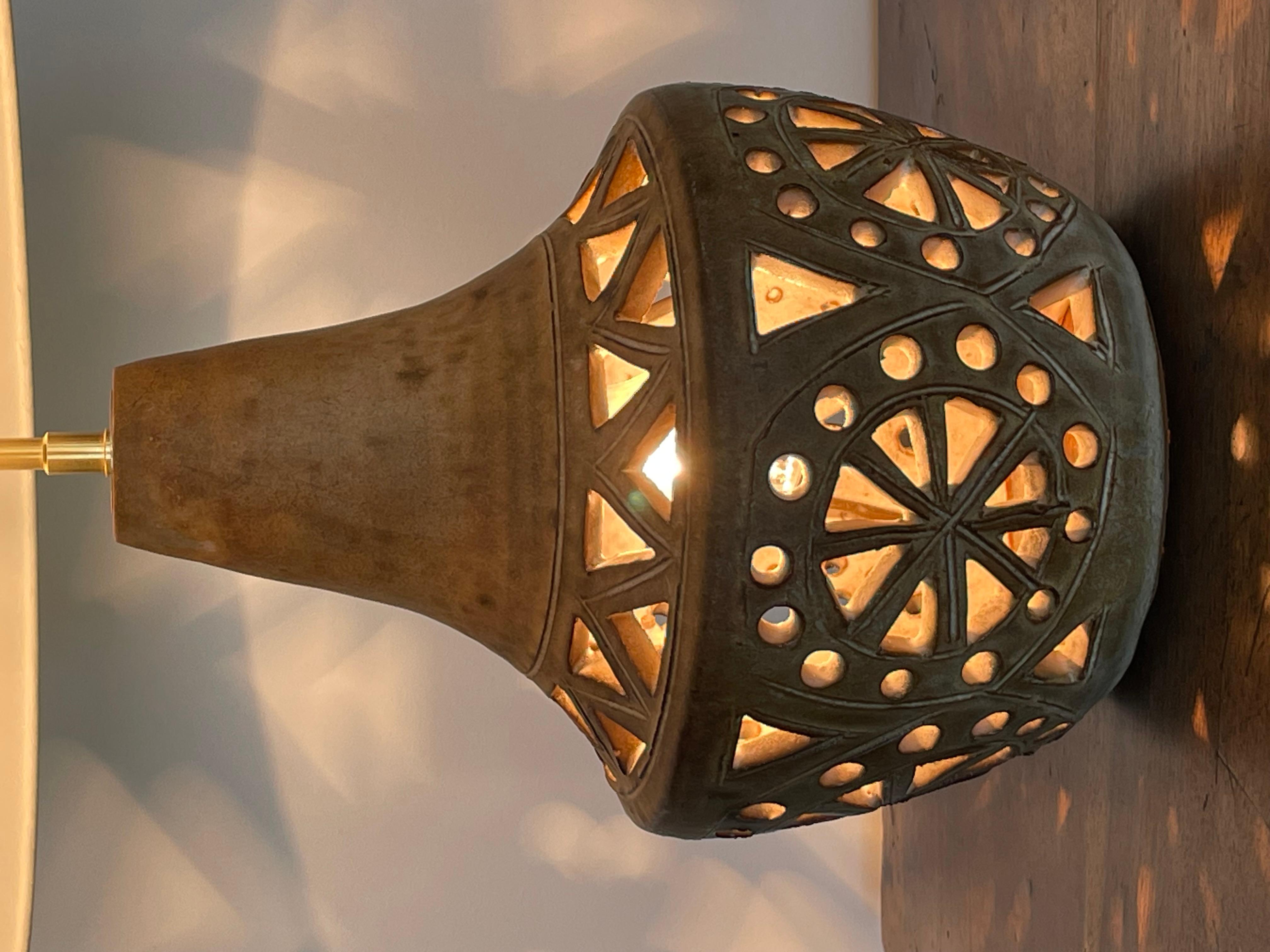 Sandstone lamp signed agnes escala 4