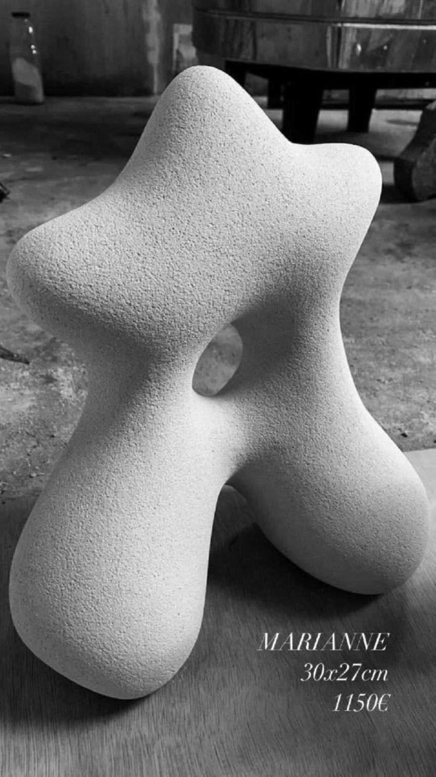 French Sandstone Marianne Hand Sculpted by Hermine Bourdin