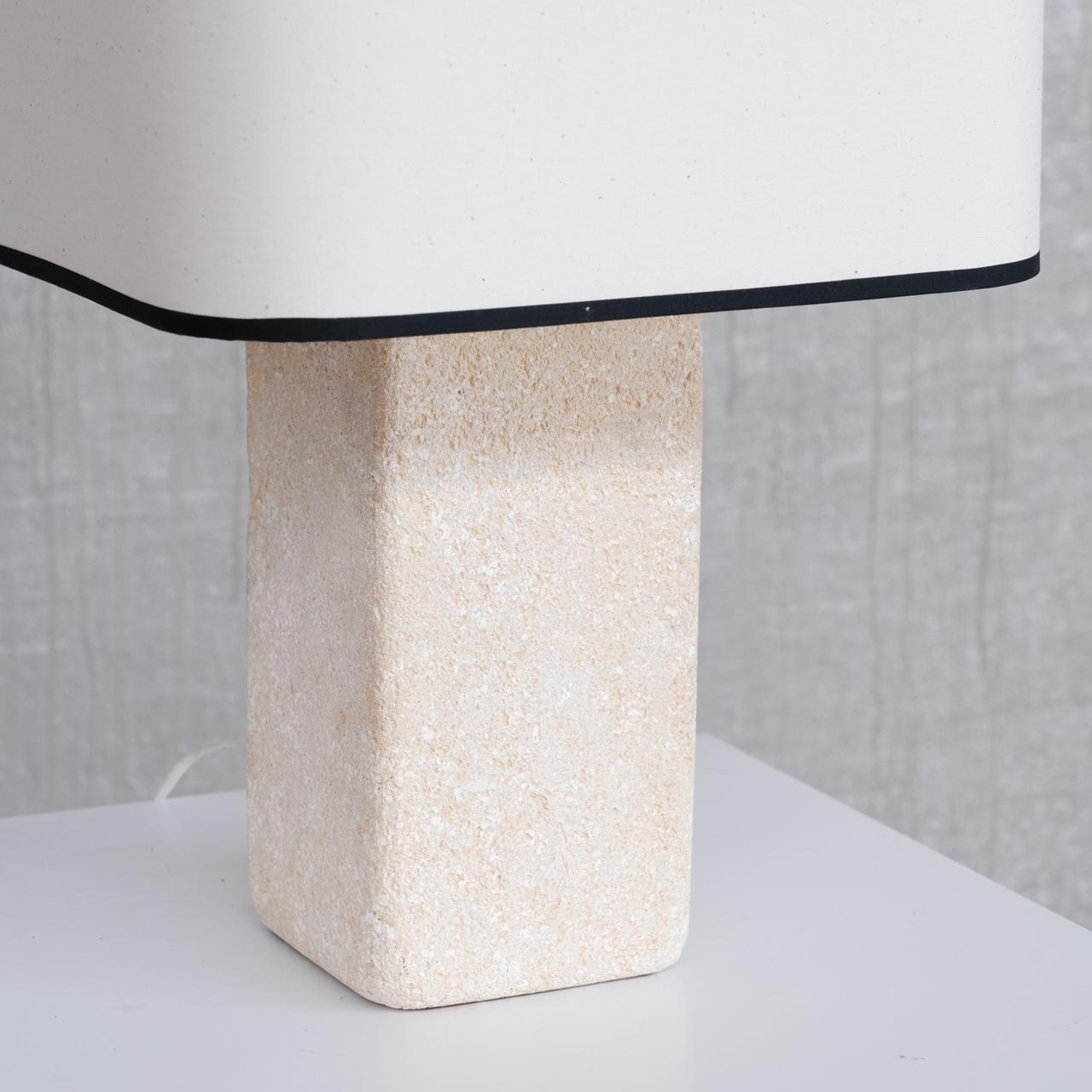 Belgian Sandstone Mid-Century Belgium Table Lamp  For Sale