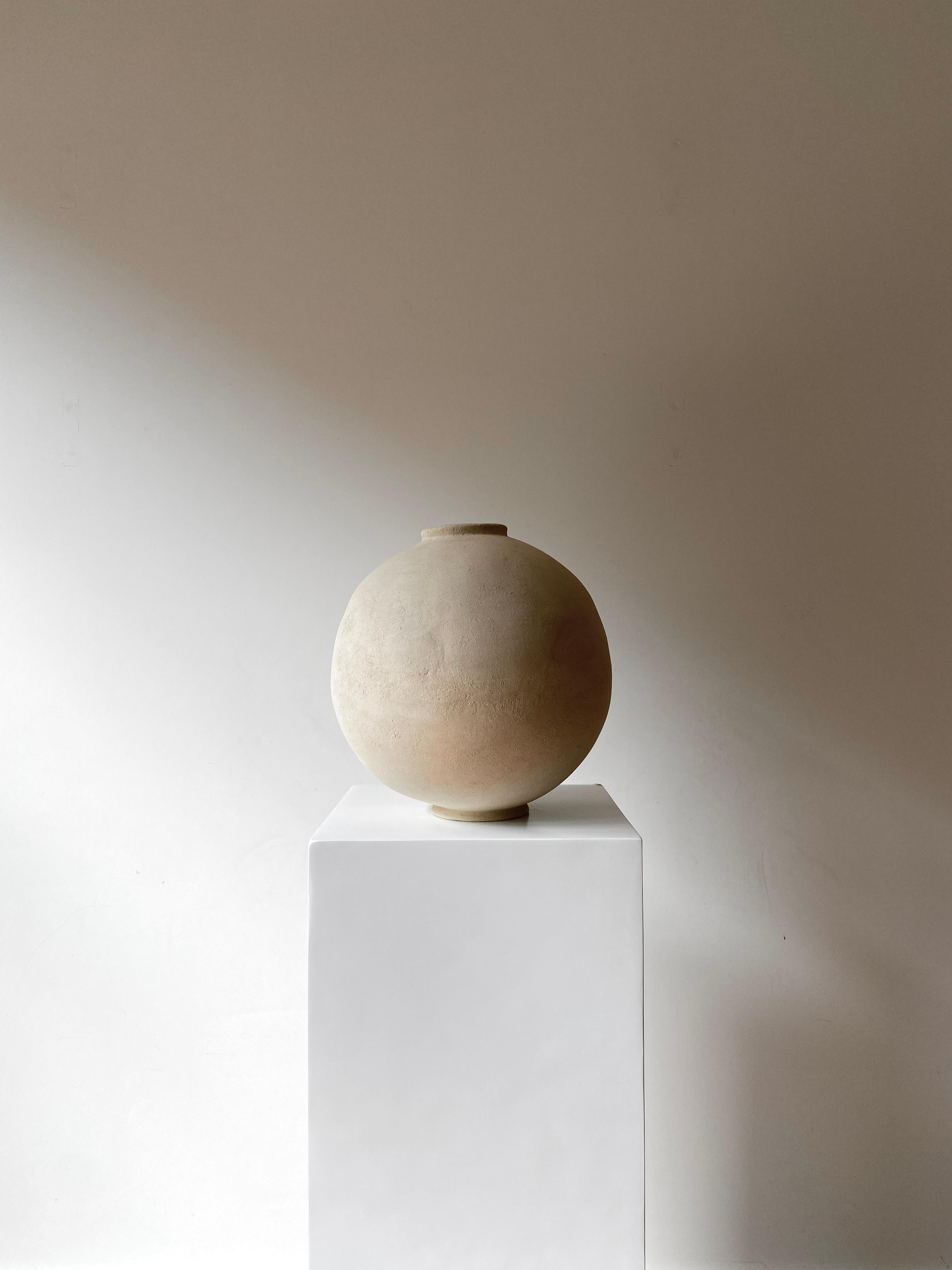 Modern Sandstone Moon Jar by Laura Pasquino For Sale