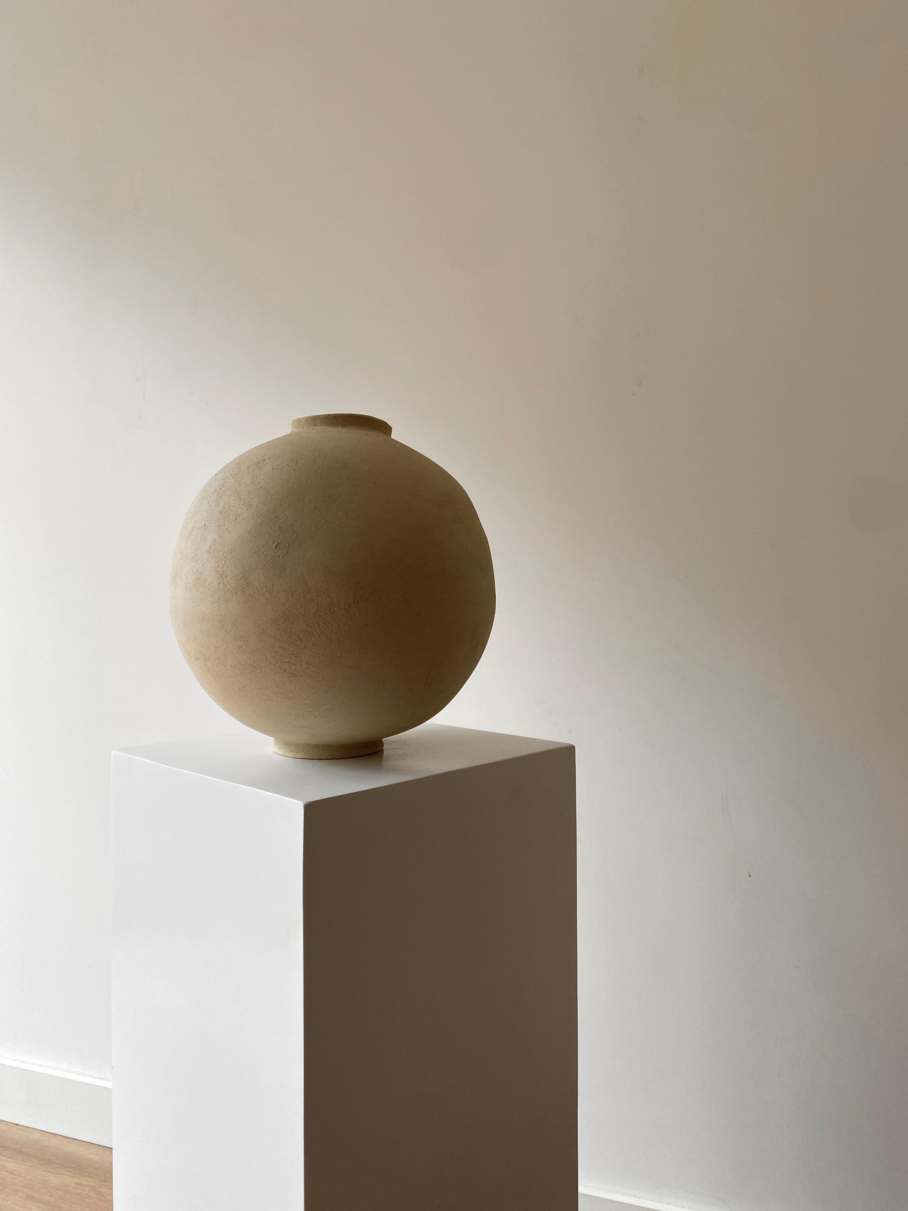 Dutch Sandstone Moon Jar by Laura Pasquino For Sale