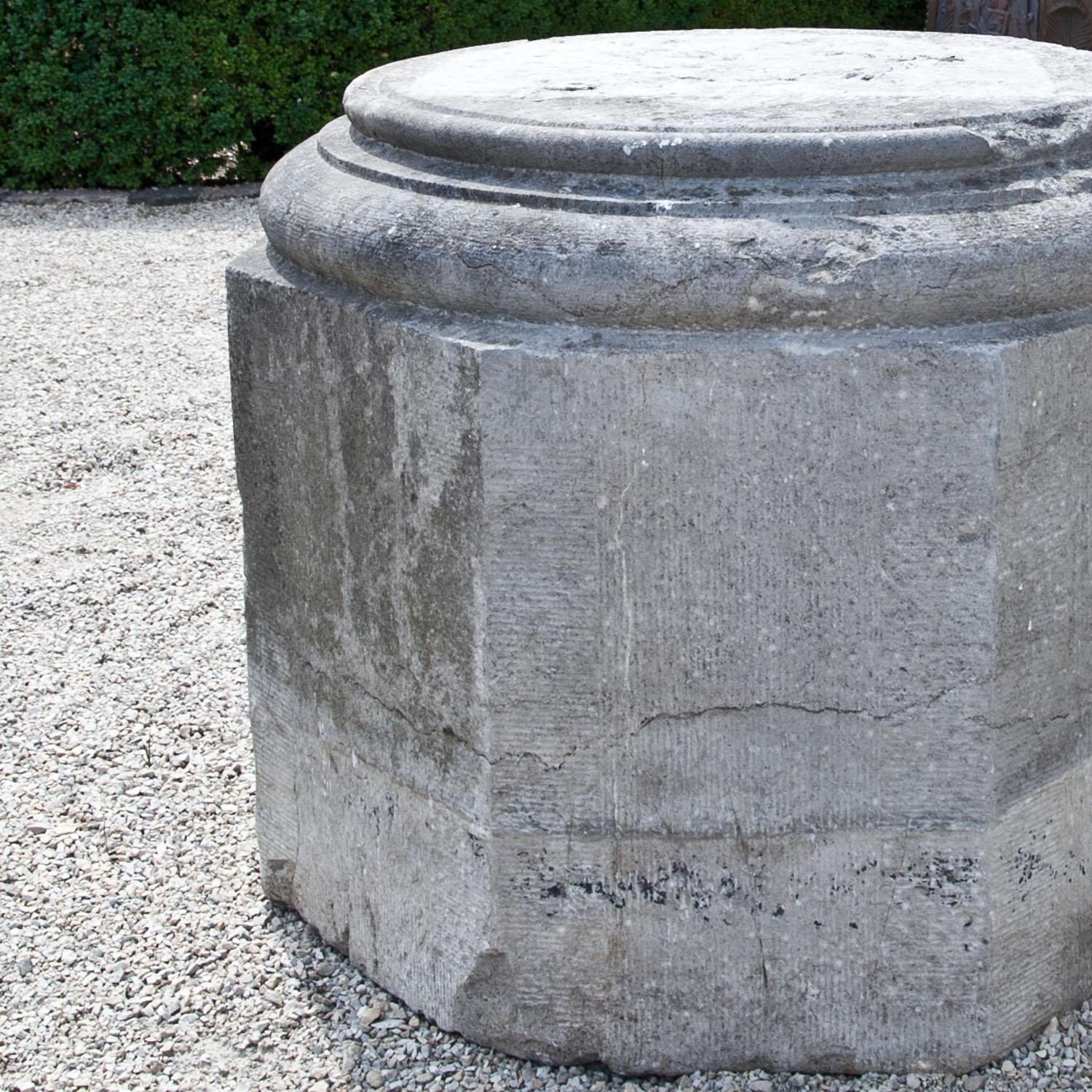Sandstone Octagonal Pedestal, Germany, 18th Century In Good Condition In Greding, DE