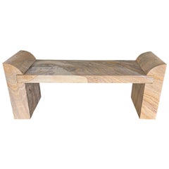 Sandstone Rainbow Italian Garden Bench Cefalu with golden earthy tones