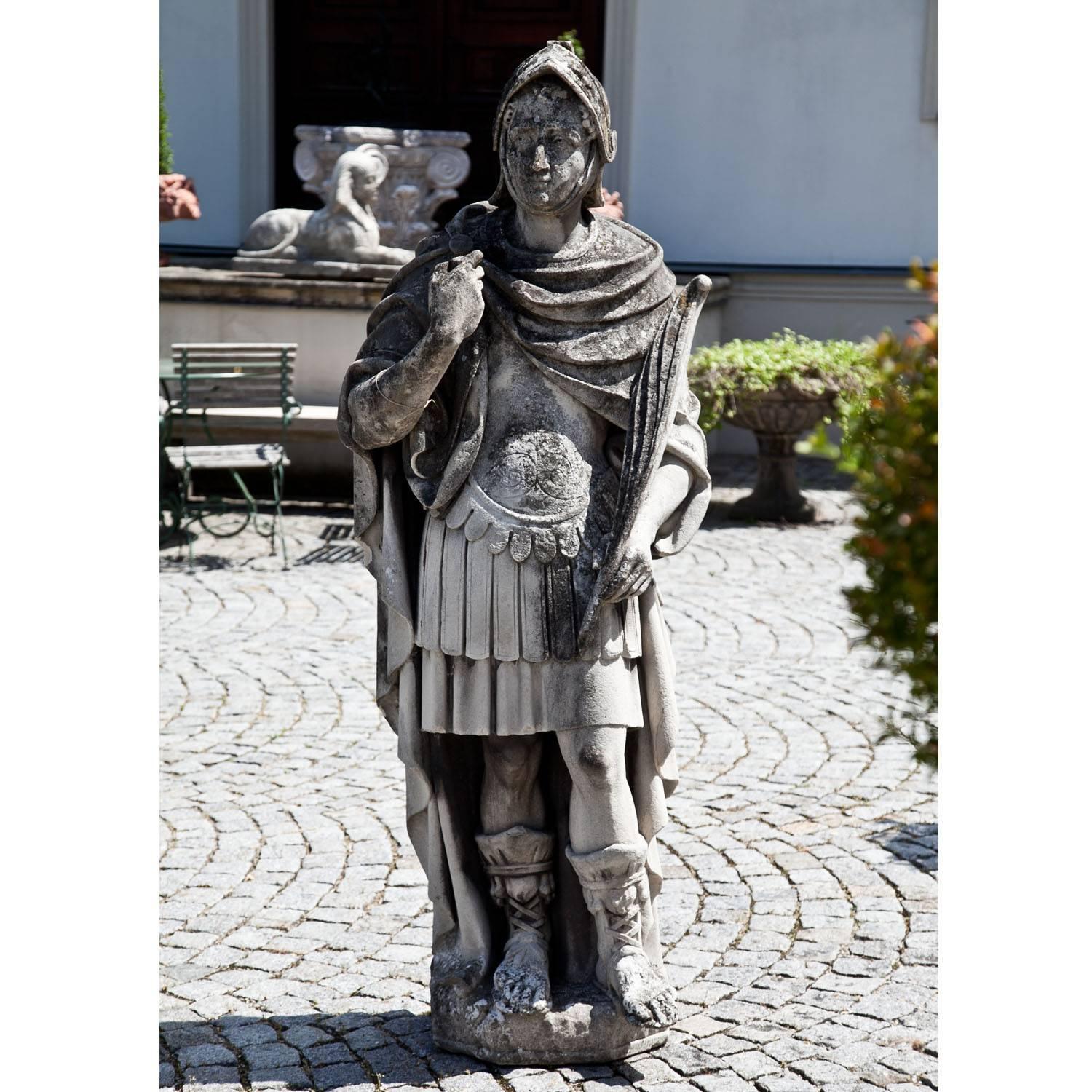 Sandstone Roman Soldier with Feather 3