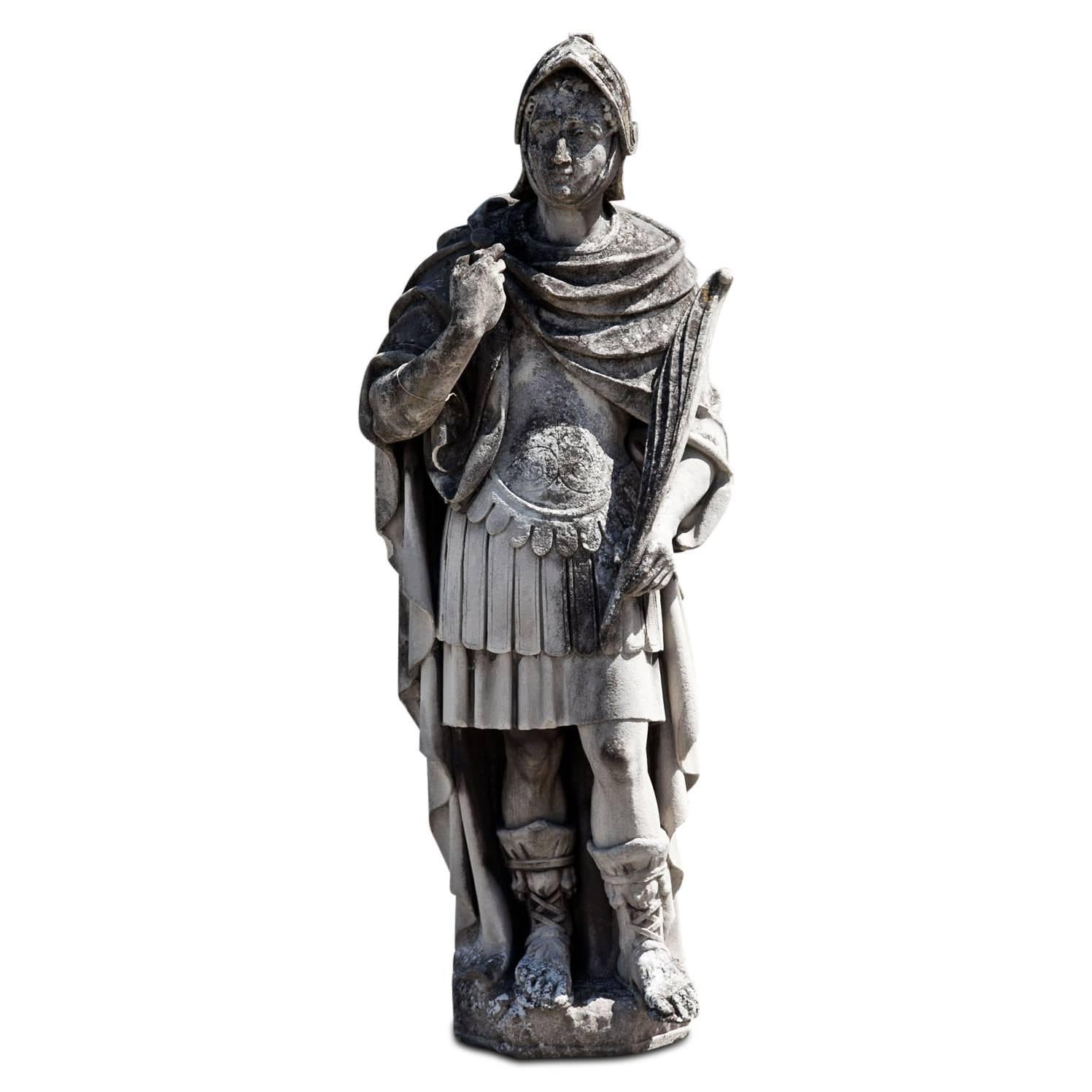Sandstone Roman Soldier with Feather