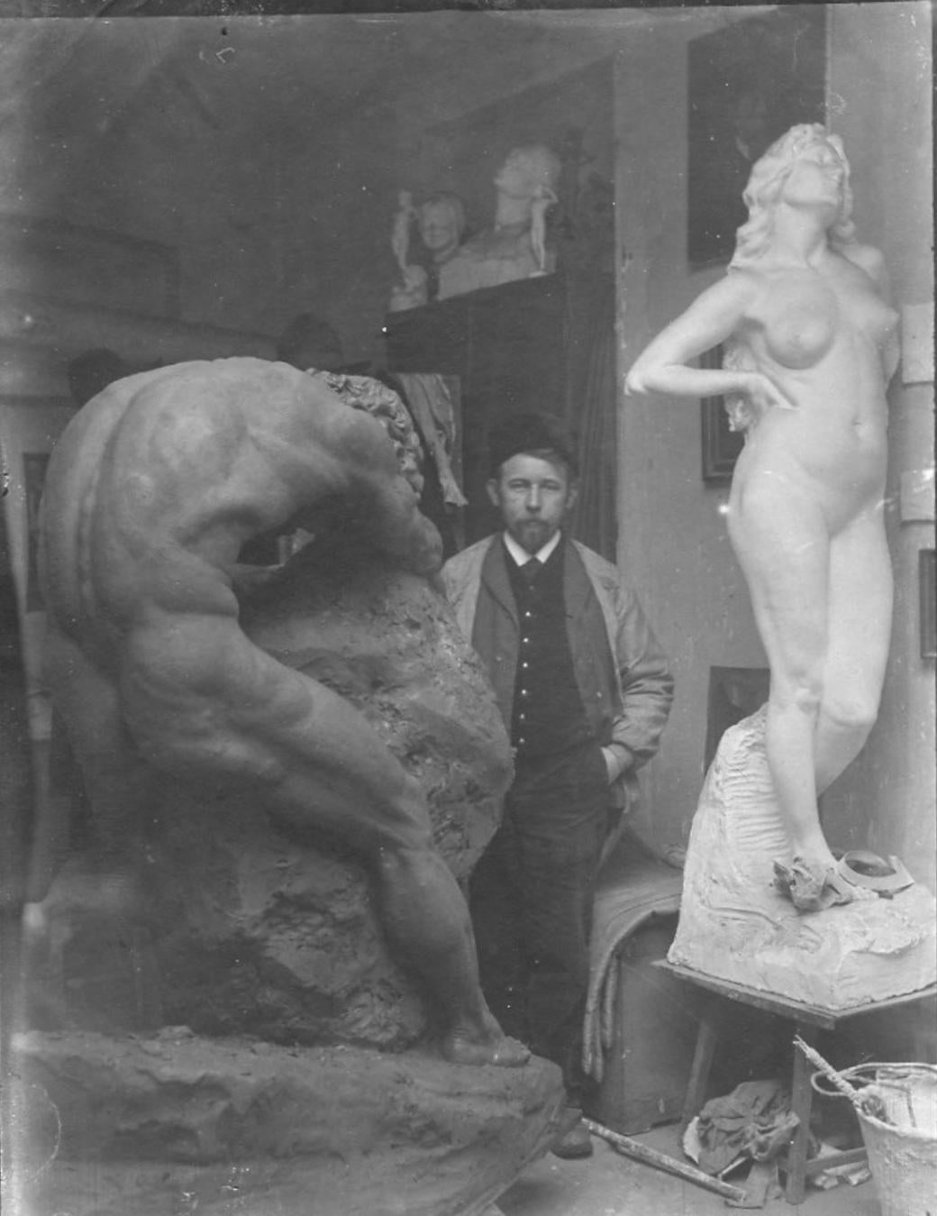 Sandsteinskulptur von Jens Jacob Bregnø Weibliche Venusfigur, Illums, 1930er Jahre im Angebot 9