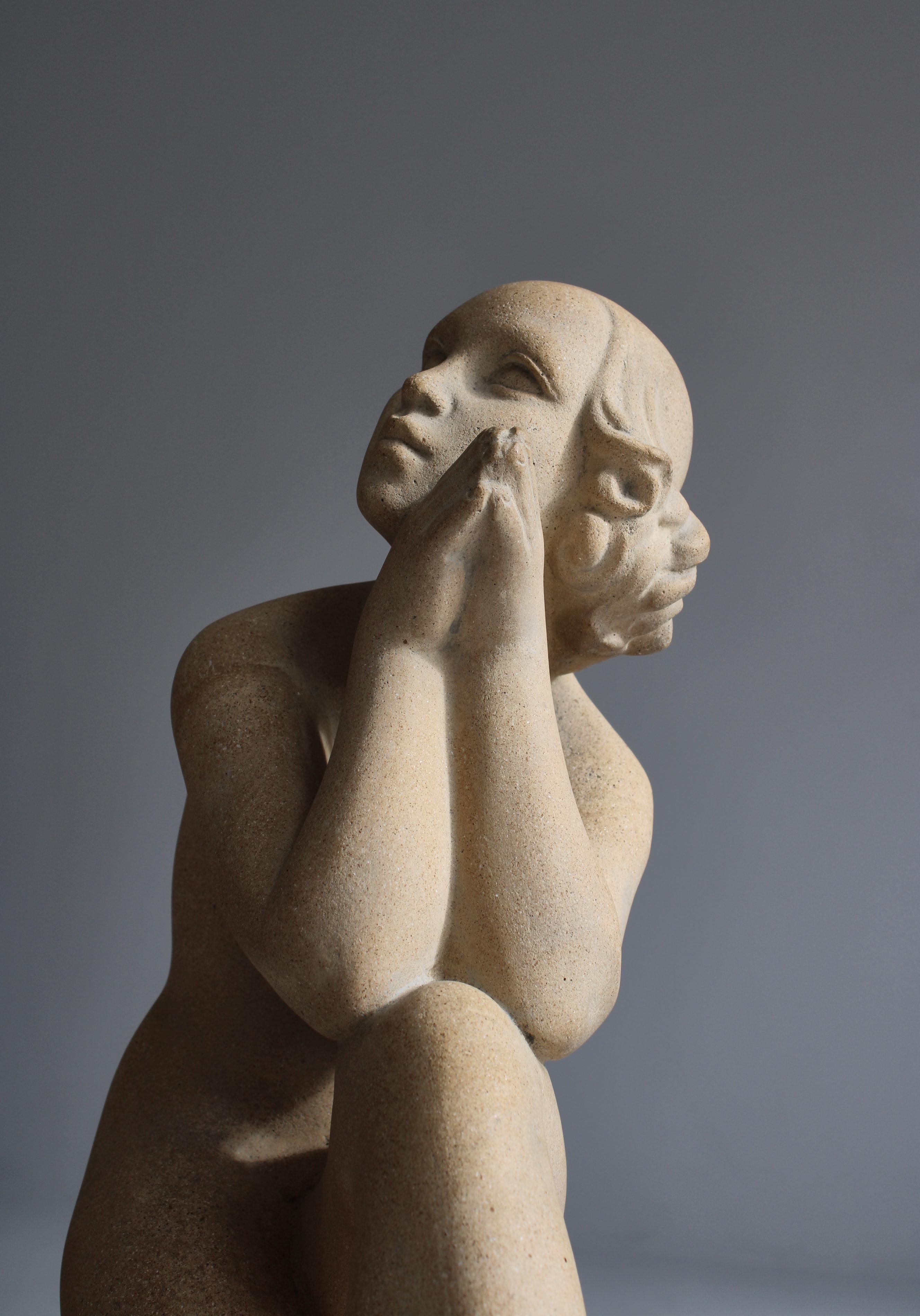 Sandsteinskulptur von Jens Jacob Bregnø Weibliche Venusfigur, Illums, 1930er Jahre (Dänisch) im Angebot