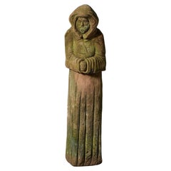 Antique Sandstone Sculpture of Cloaked Figure