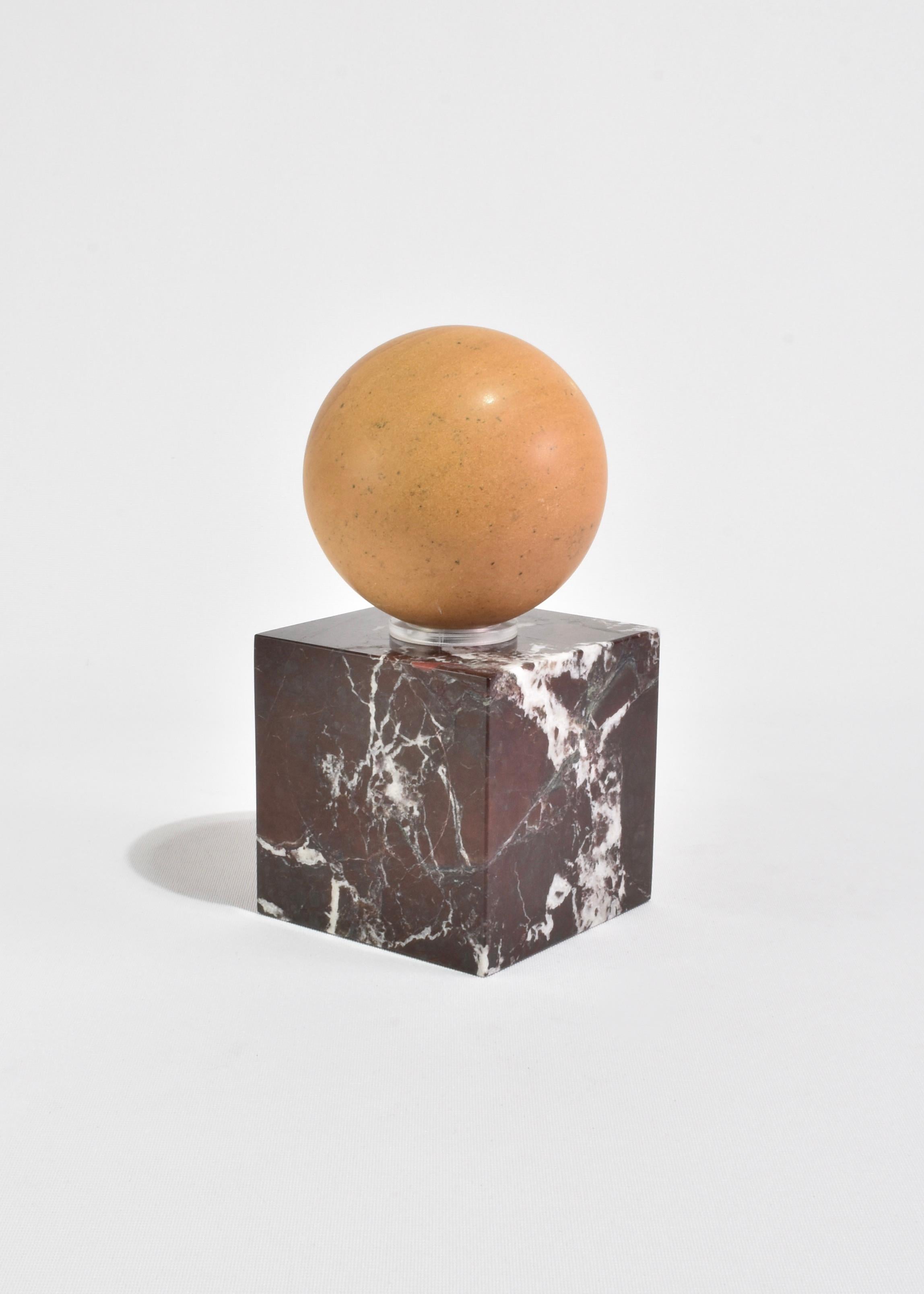 Contemporary Sandstone Sphere Bookend For Sale