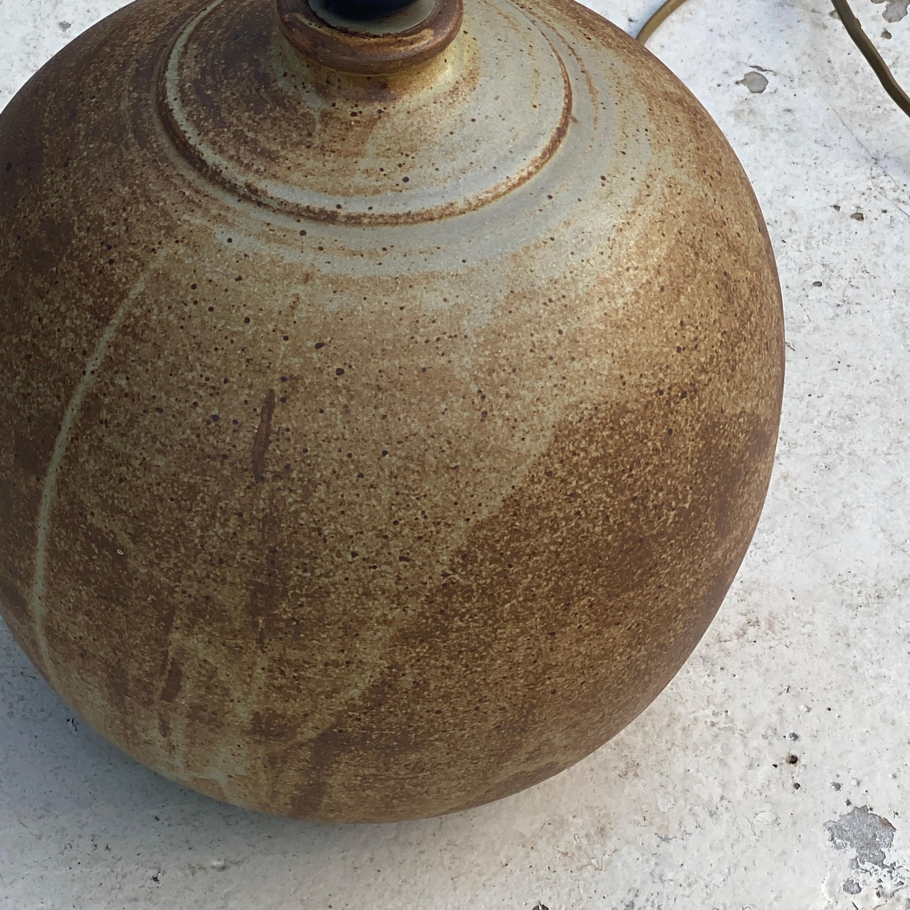 Late 20th Century Sandstone Table Lamp, Mid Century, Made in France, Brown Color