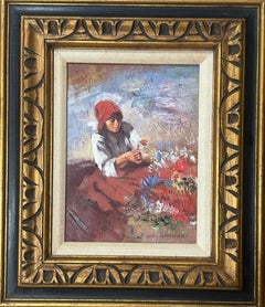 Vintage “Girl with flowers”