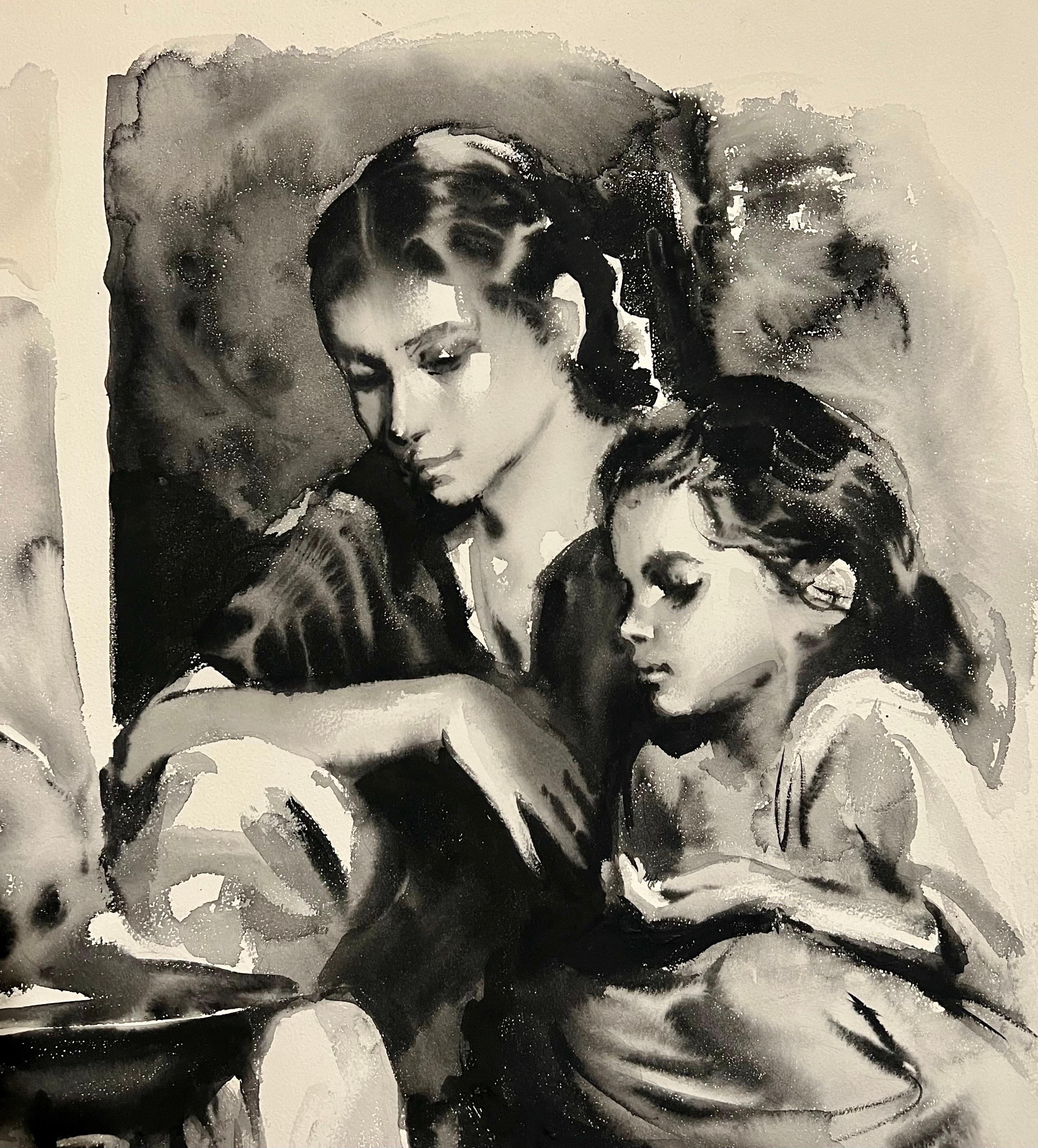 painting of mother and daughter