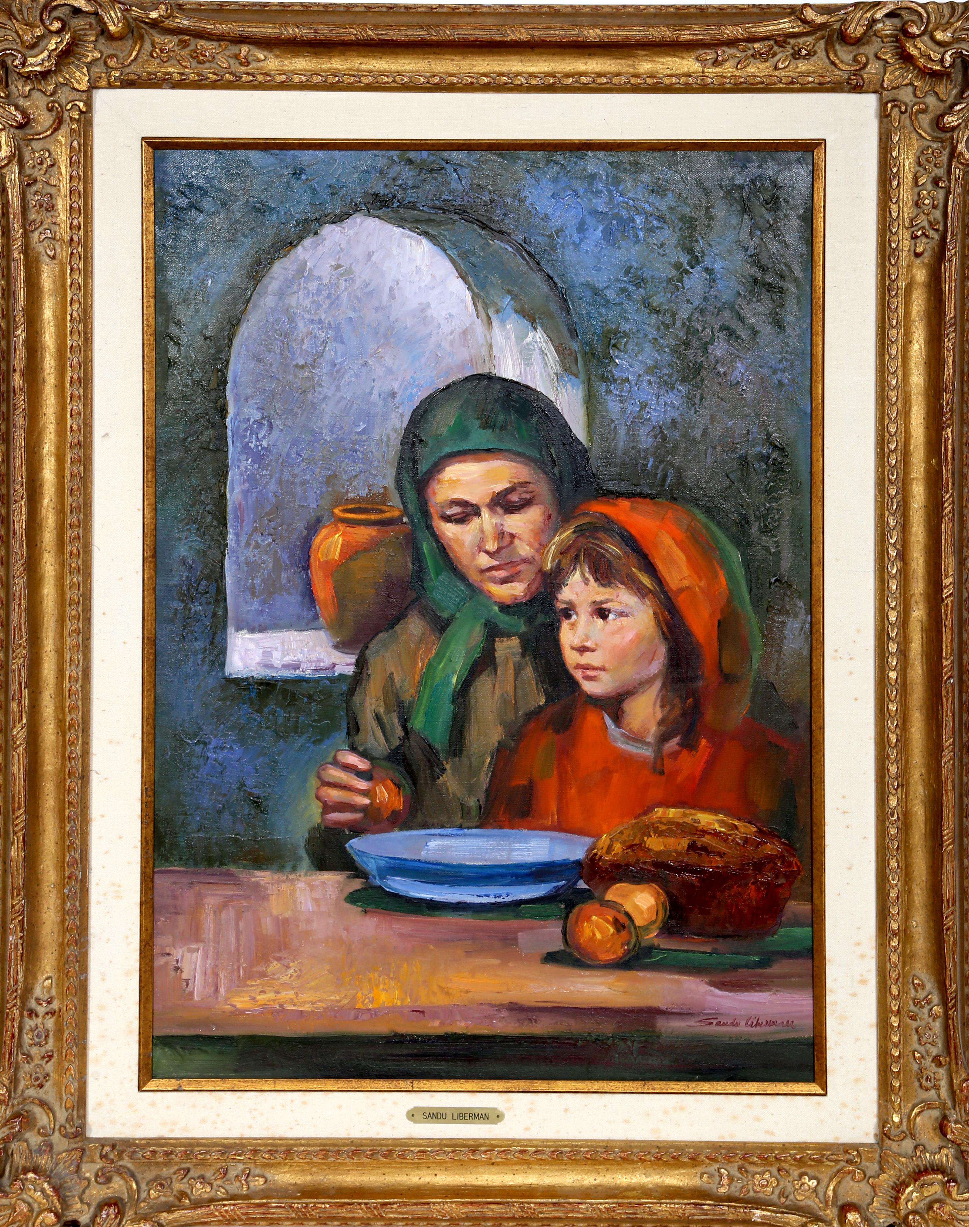 Mother and Daughter, Oil Painting by Sandu Liberman