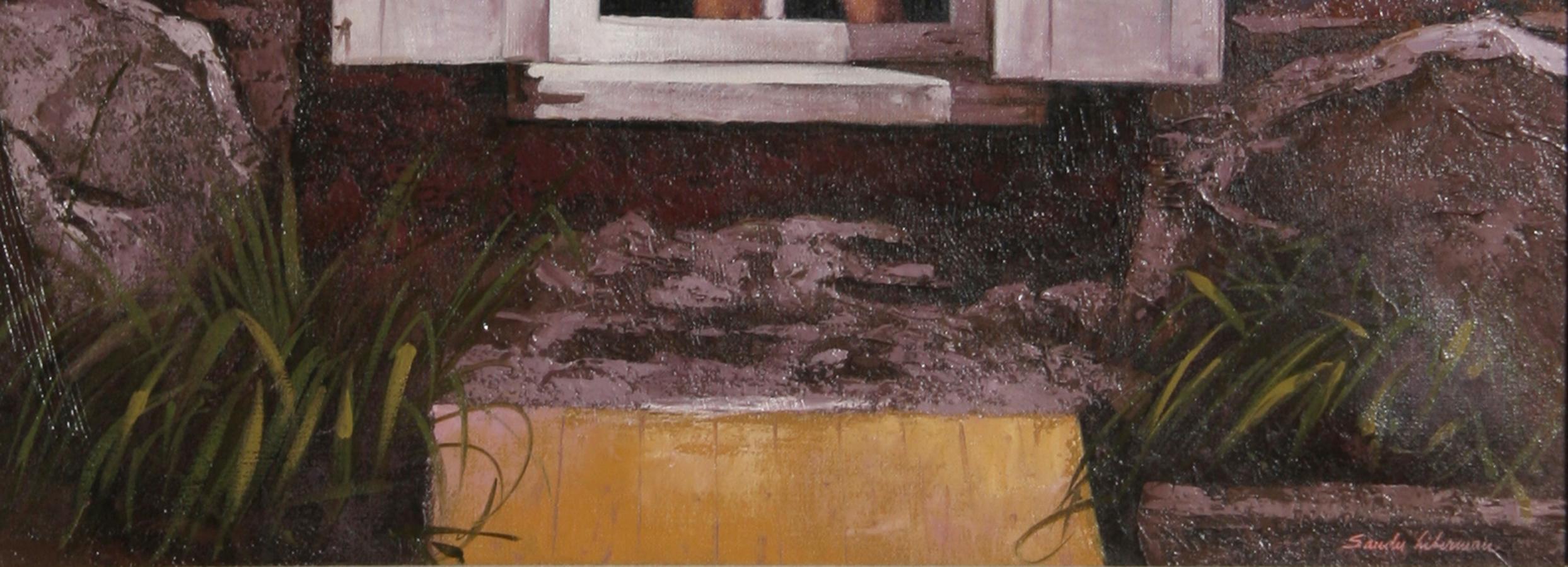 Artist: Sandu Liberman
Title: Nude in the Window
Year: circa 1970
Medium: Oil on Canvas, signed l.r.
Size: 24 in. x 24 in. (60.96 cm x 60.96 cm)
Frame: 31 x 31 inches