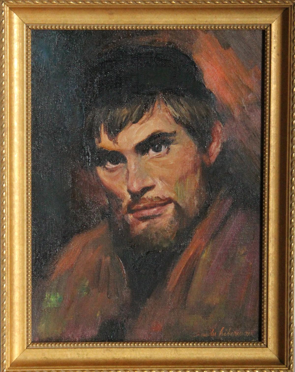 Portrait d'un jeune homme, peinture à l'huile de Sandu Liberman