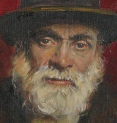 Portrait of an Old Man, Modern Oil Painting by Sandu Liberman