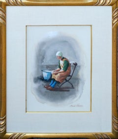 Romanian Woman watercolor by Sandu Liberman