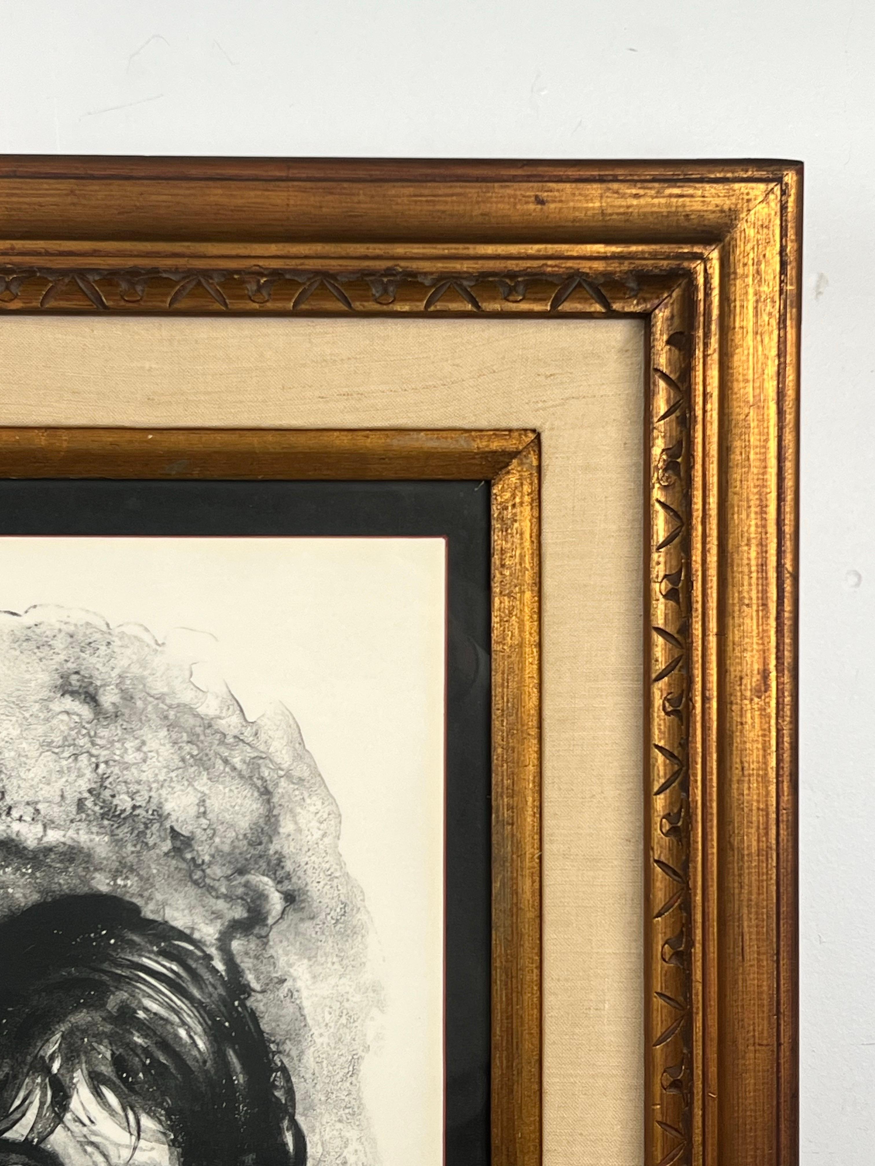 Sandu Liberman Rabbi with Young Girl Lithographie signée, numérotée et encadrée en vente 10
