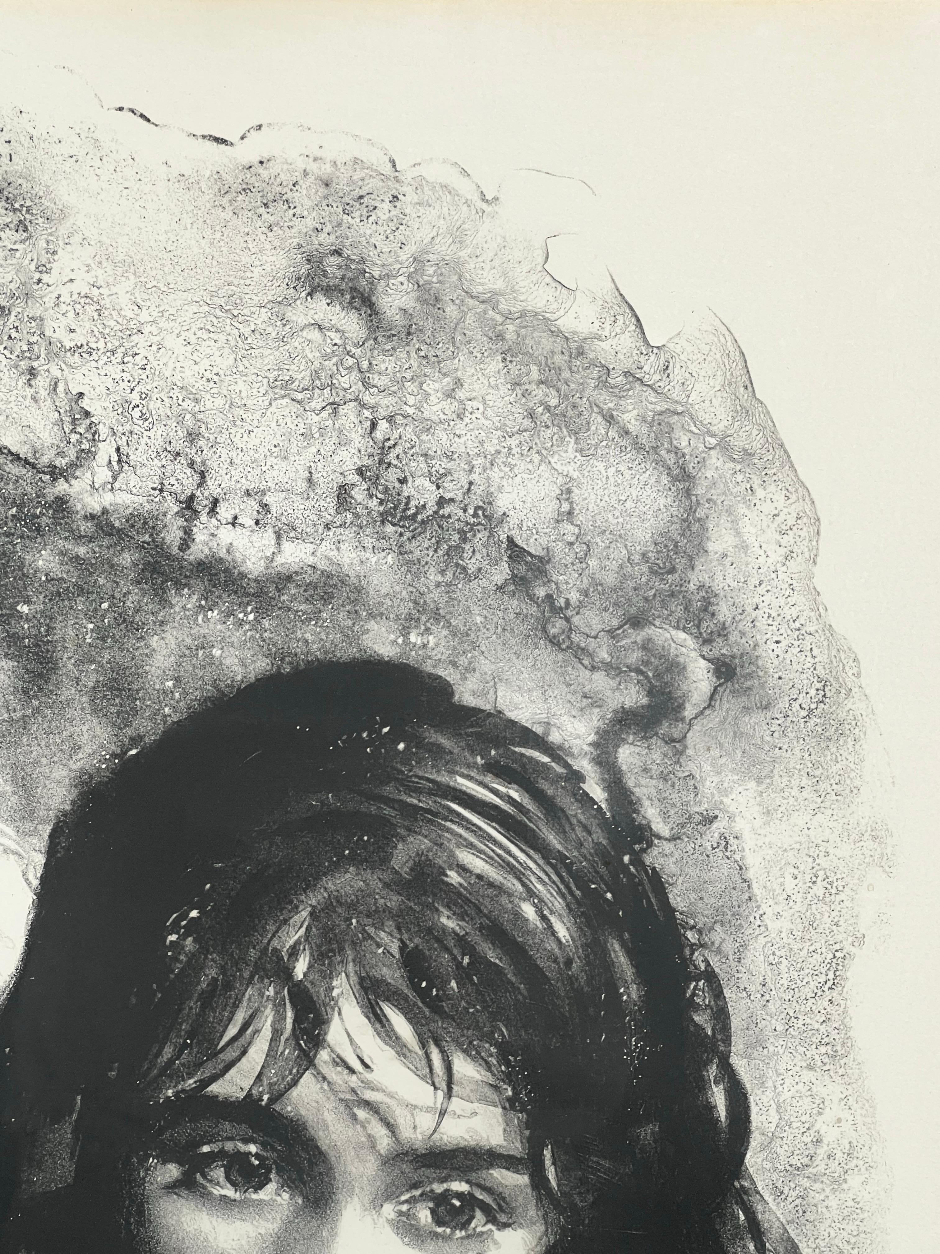 Sandu Liberman Rabbi with Young Girl Lithographie signée, numérotée et encadrée en vente 5