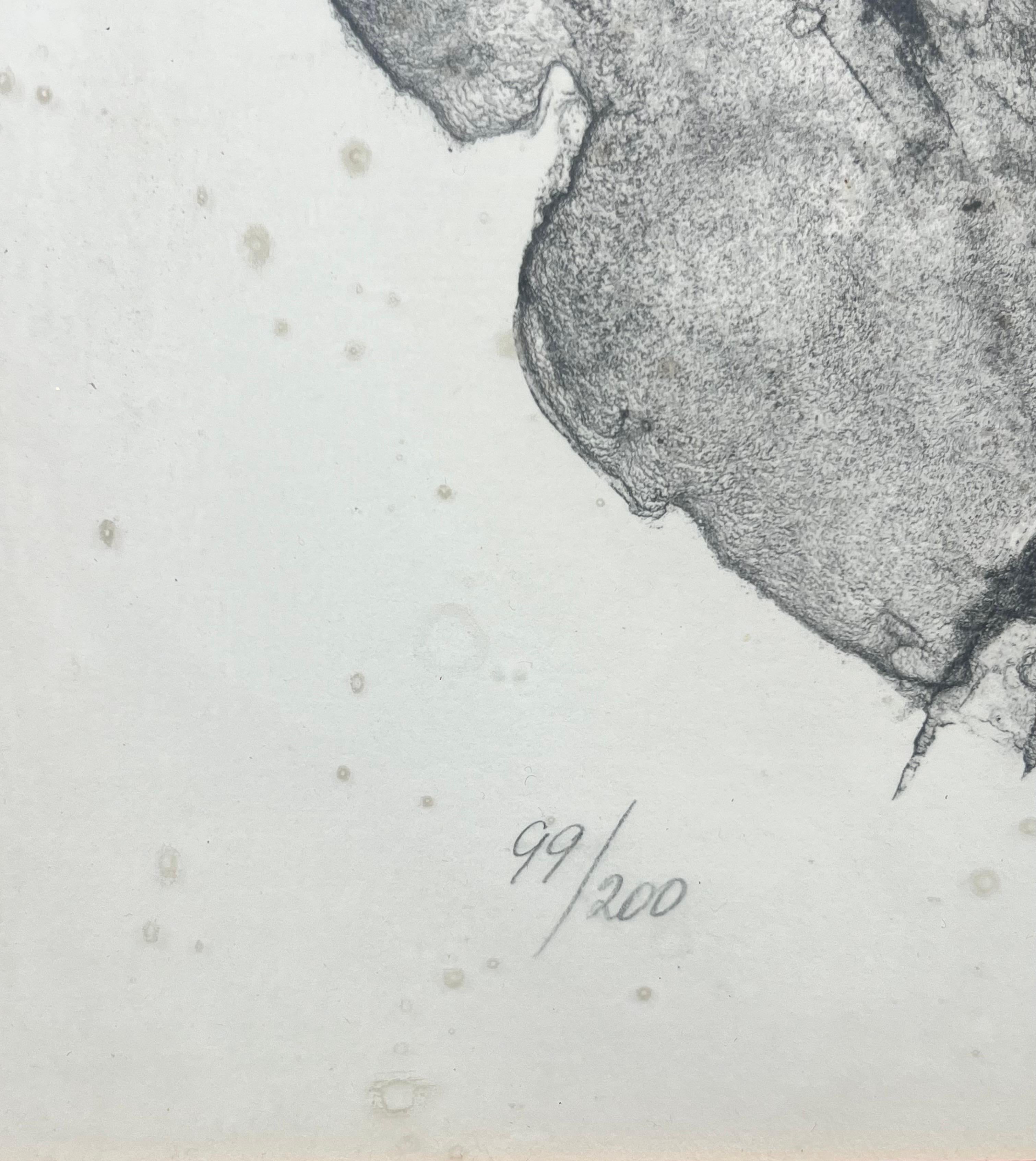 Sandu Liberman Rabbi with Young Girl Lithographie signée, numérotée et encadrée en vente 8
