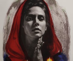 Shabbas Candles, American Modern Lithograph by Sandu Liberman