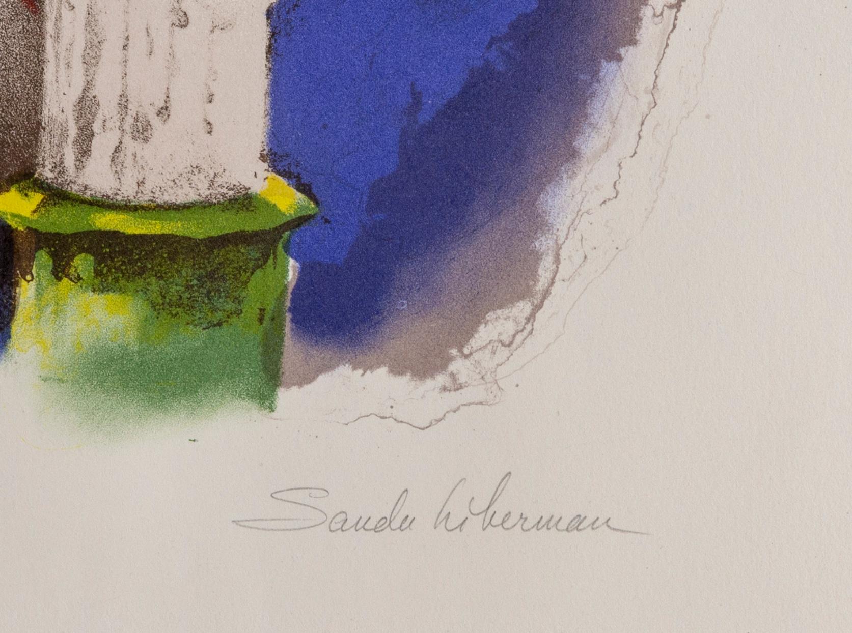 Velas de Shabbas, litografía de Sandu Liberman en venta 2