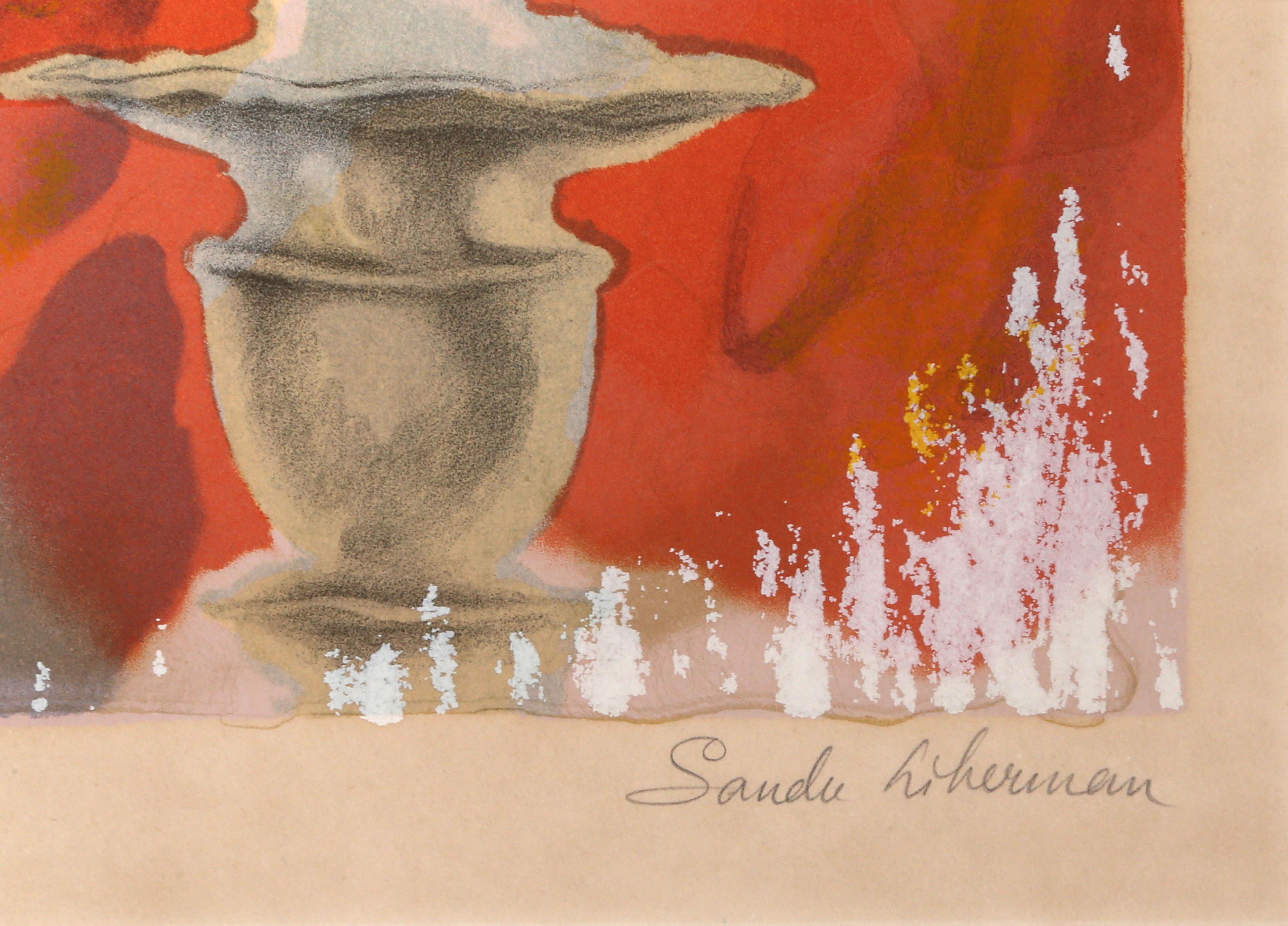 Shabbas Candles, Lithograph by Sandu Liberman For Sale 1