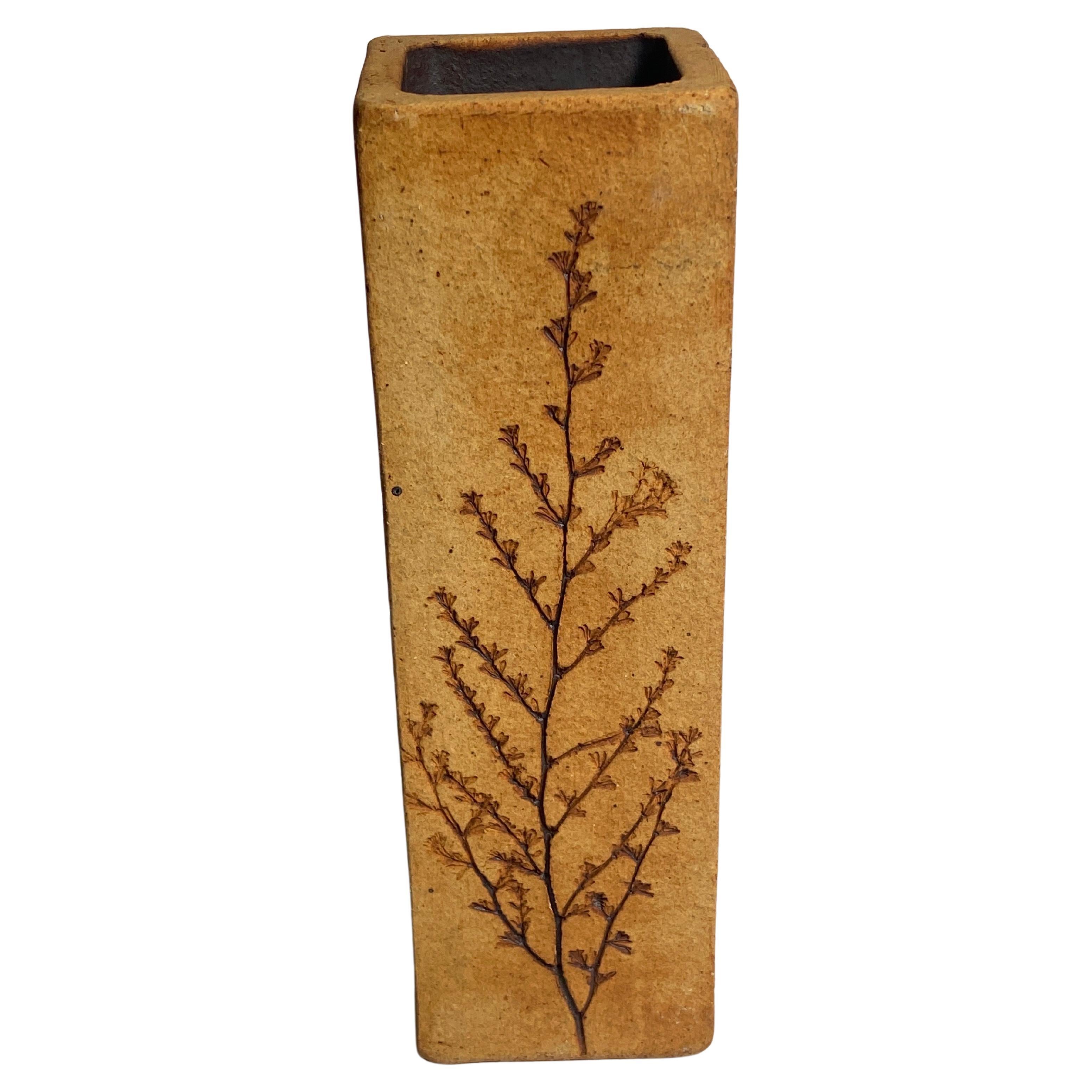 Stoneware Vase, Brown Color, French 1960 For Sale