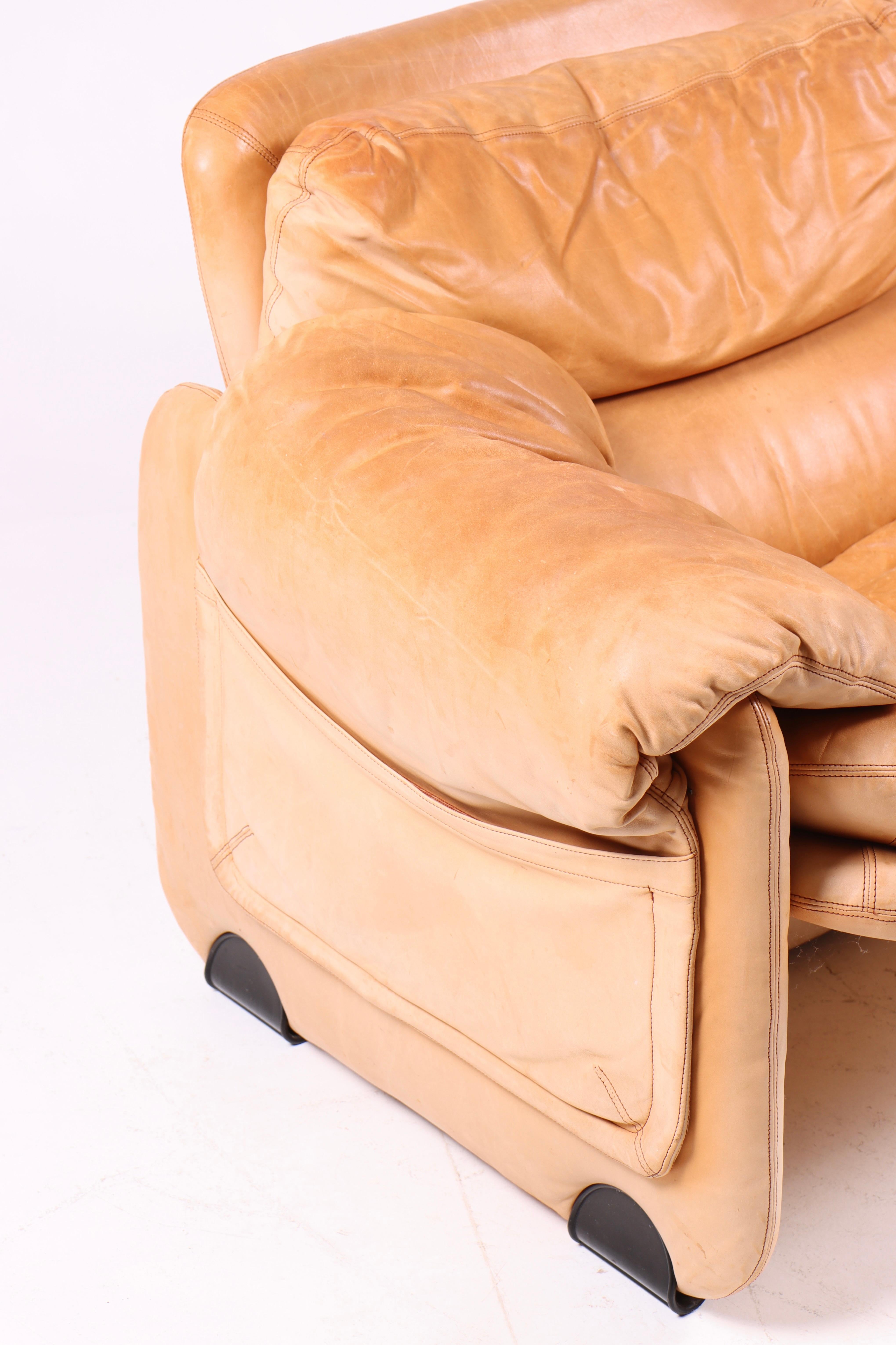 Sandwich & Doppiosandwich Sofa in Patinated Leather by Ammannati & Vitelli In Good Condition In Lejre, DK