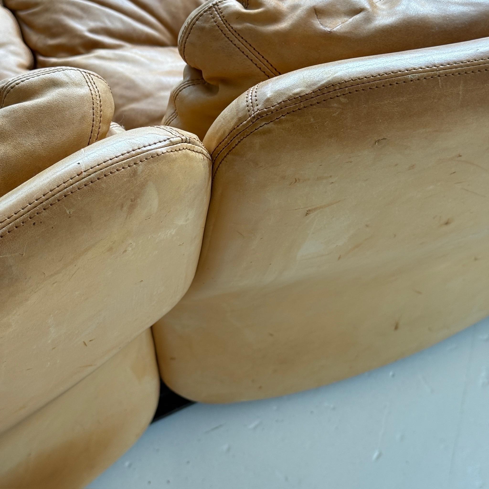 Sandwich e Doppiosandwich Leather Settee by Titina Ammannati and Giampiero Vitel For Sale 5