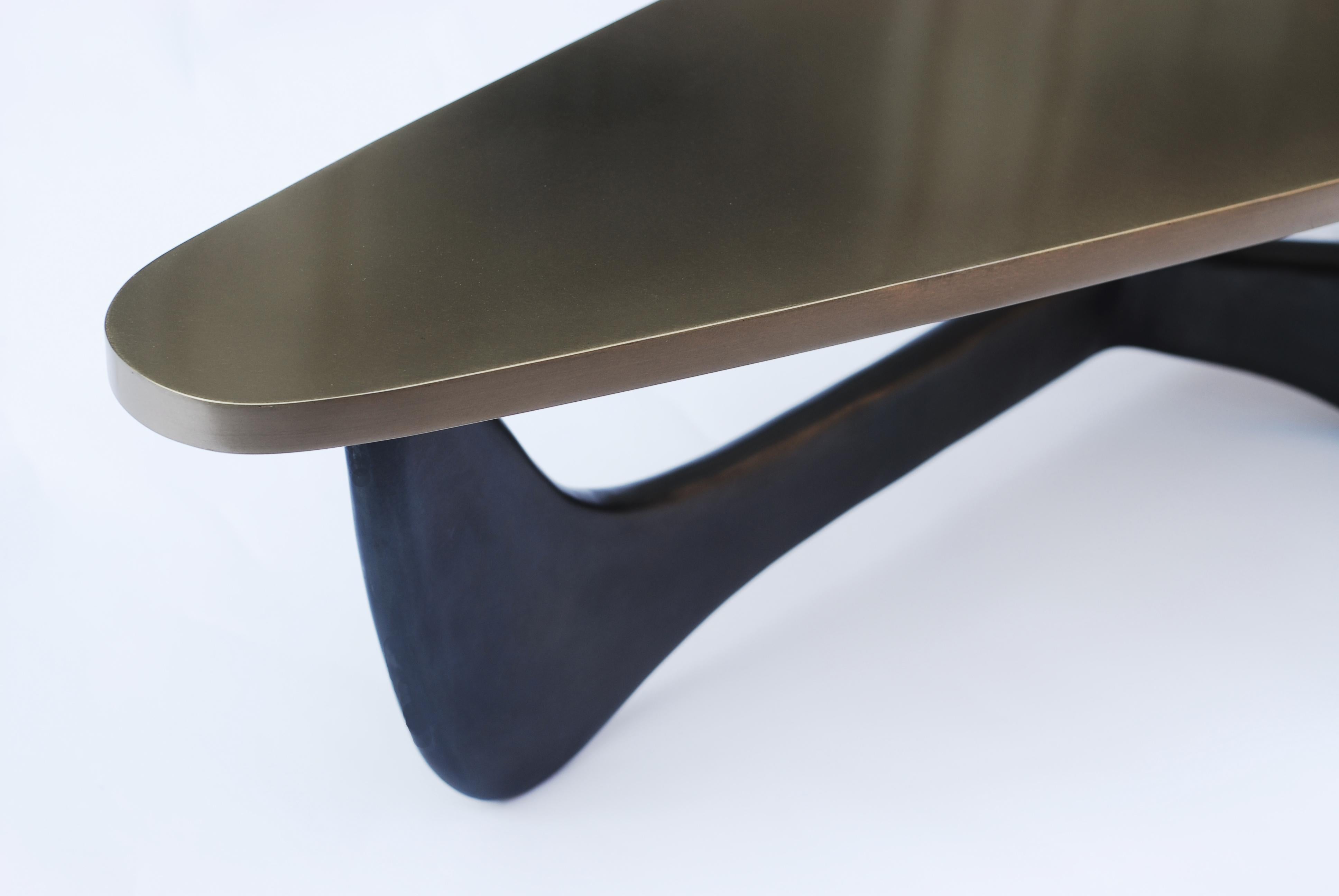 Post-Modern Sandy Brass Coffee Table, Signed by Stefan Leo For Sale