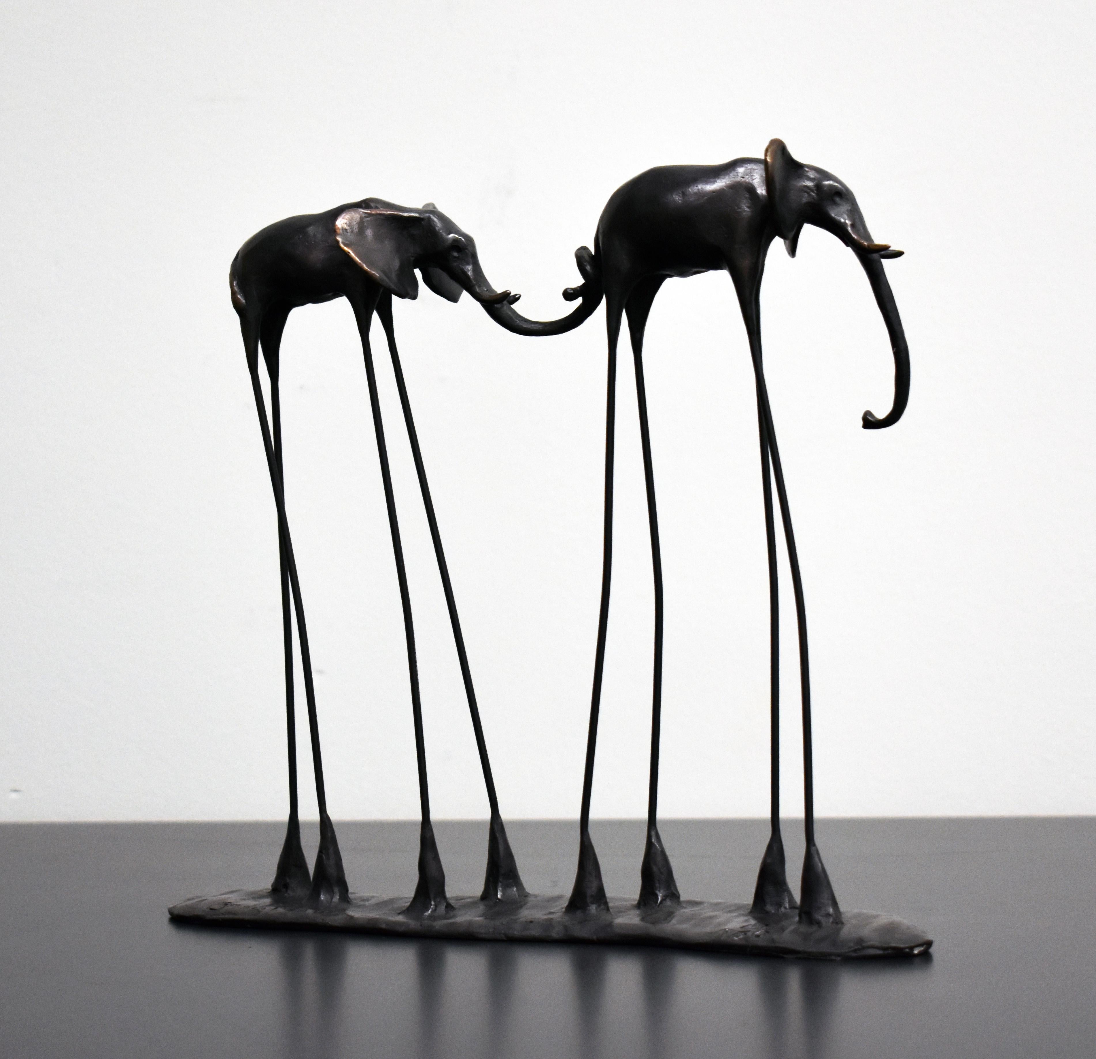 Sandy Graves Figurative Sculpture - Elephants - Marty & Nancy 27/150