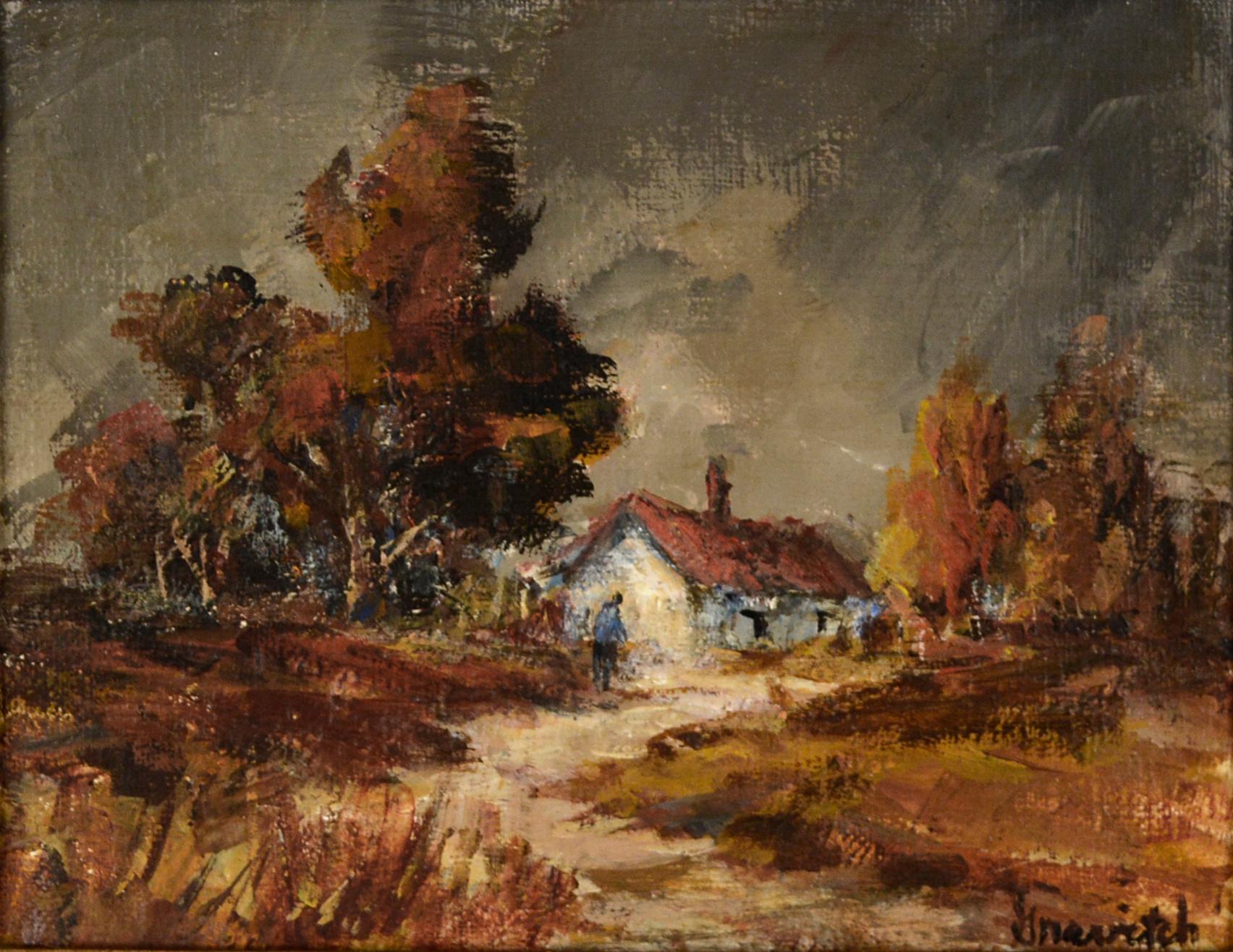 Der stürmische Herbsttag von Dodocino, 1971 – Painting von Sandy Gravitch