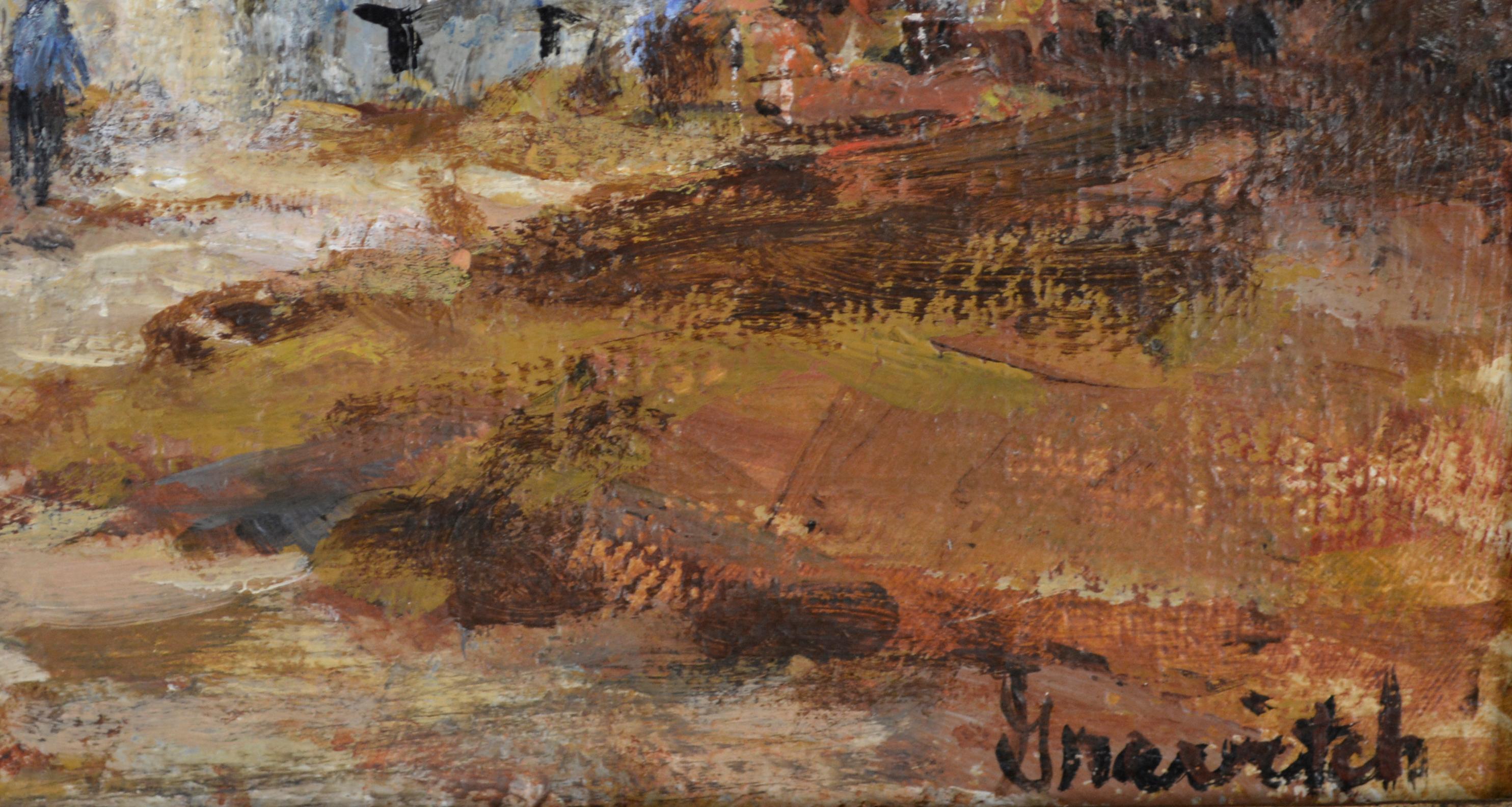 Der stürmische Herbsttag von Dodocino, 1971 (Braun), Landscape Painting, von Sandy Gravitch