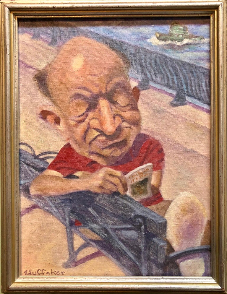 Sandy Huffaker Portrait Painting - Oil Painting by Well Known Cartoonist and Illustrator Upper East Side, Manhattan
