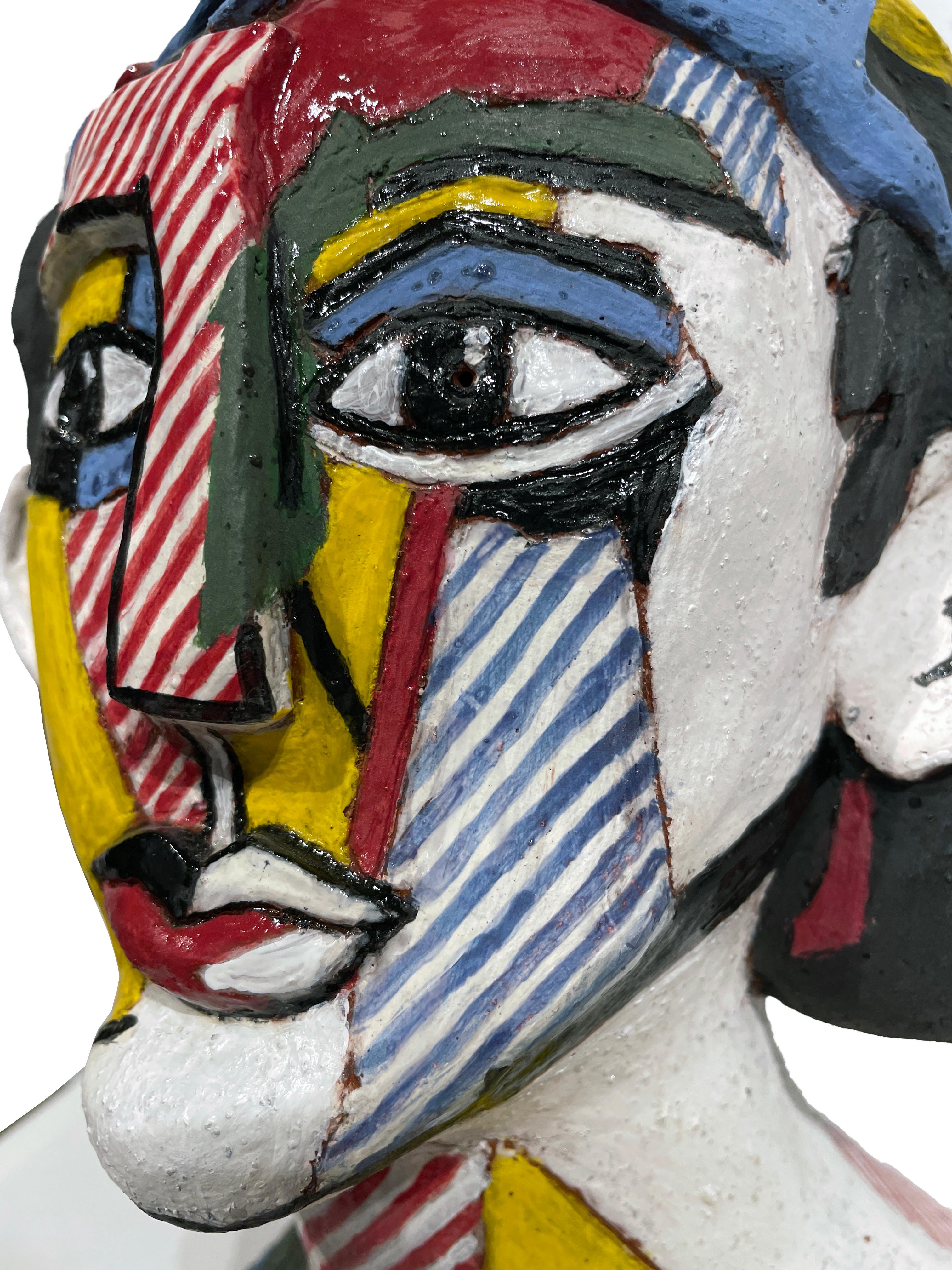 Portrait d'une femme de Lichtenstein - Ode à Roy Lichtenstein, céramique fabriquée à la main en vente 2
