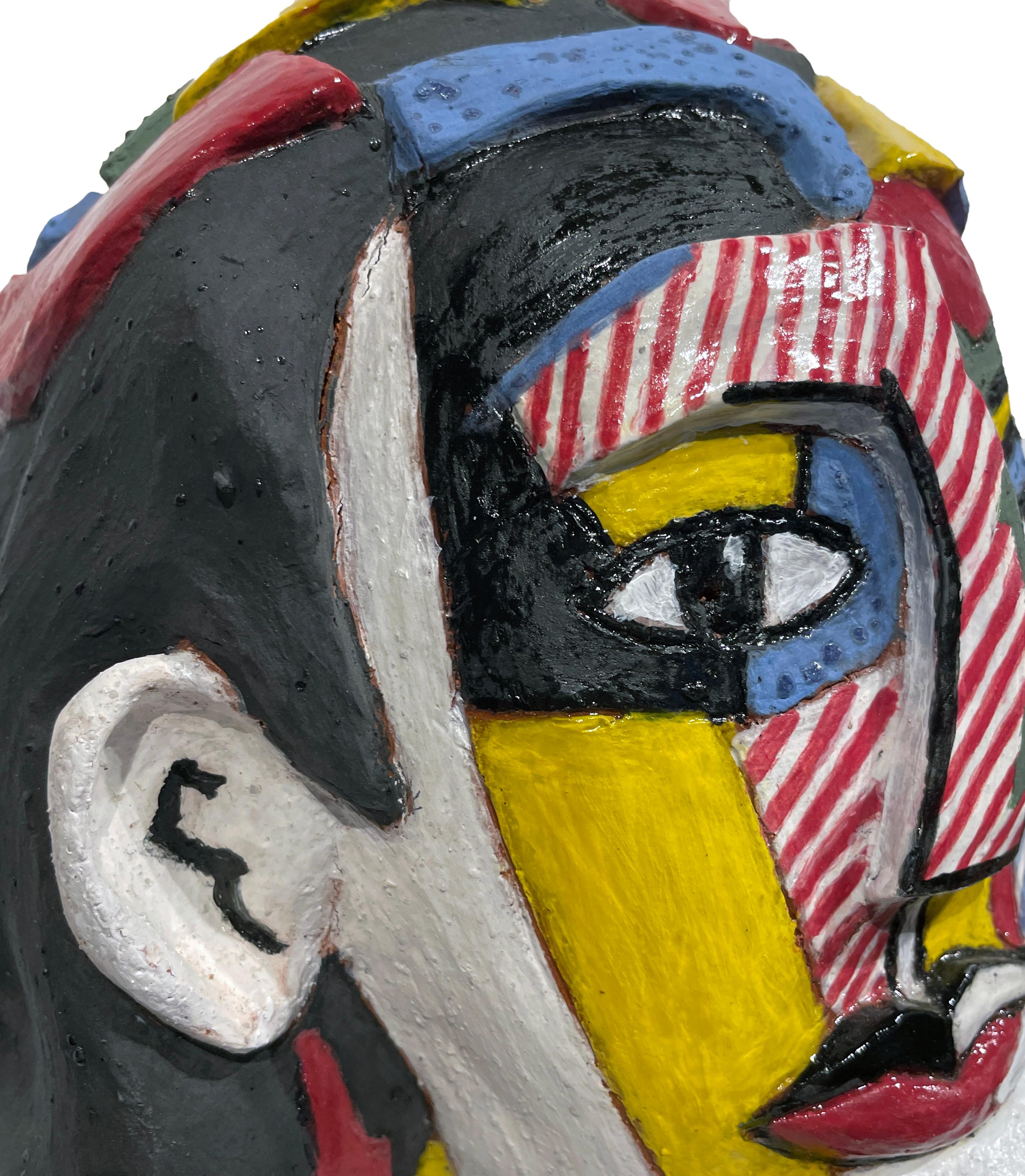 Lichtenstein's Portrait of a Woman - Ode to Roy Lichtenstein, Hand Built Ceramic For Sale 1