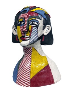 Lichtenstein's Portrait of a Woman - Ode to Roy Lichtenstein, Hand Built Ceramic