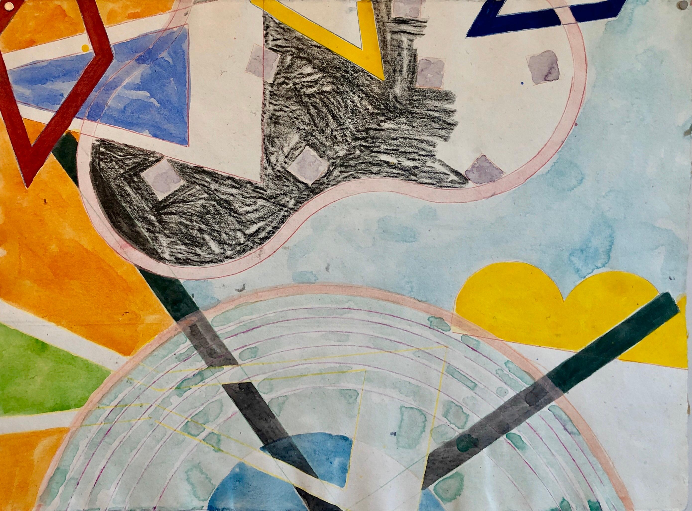 Abstracto Modernista Colorido Pintura Mixta Papel Hecho a Mano - Mixed Media Art de Sandy Kinnee