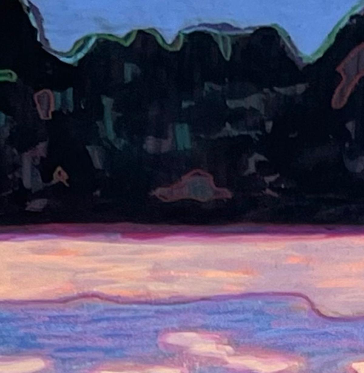 Latent - Purple Landscape Painting by Sandy Litchfield
