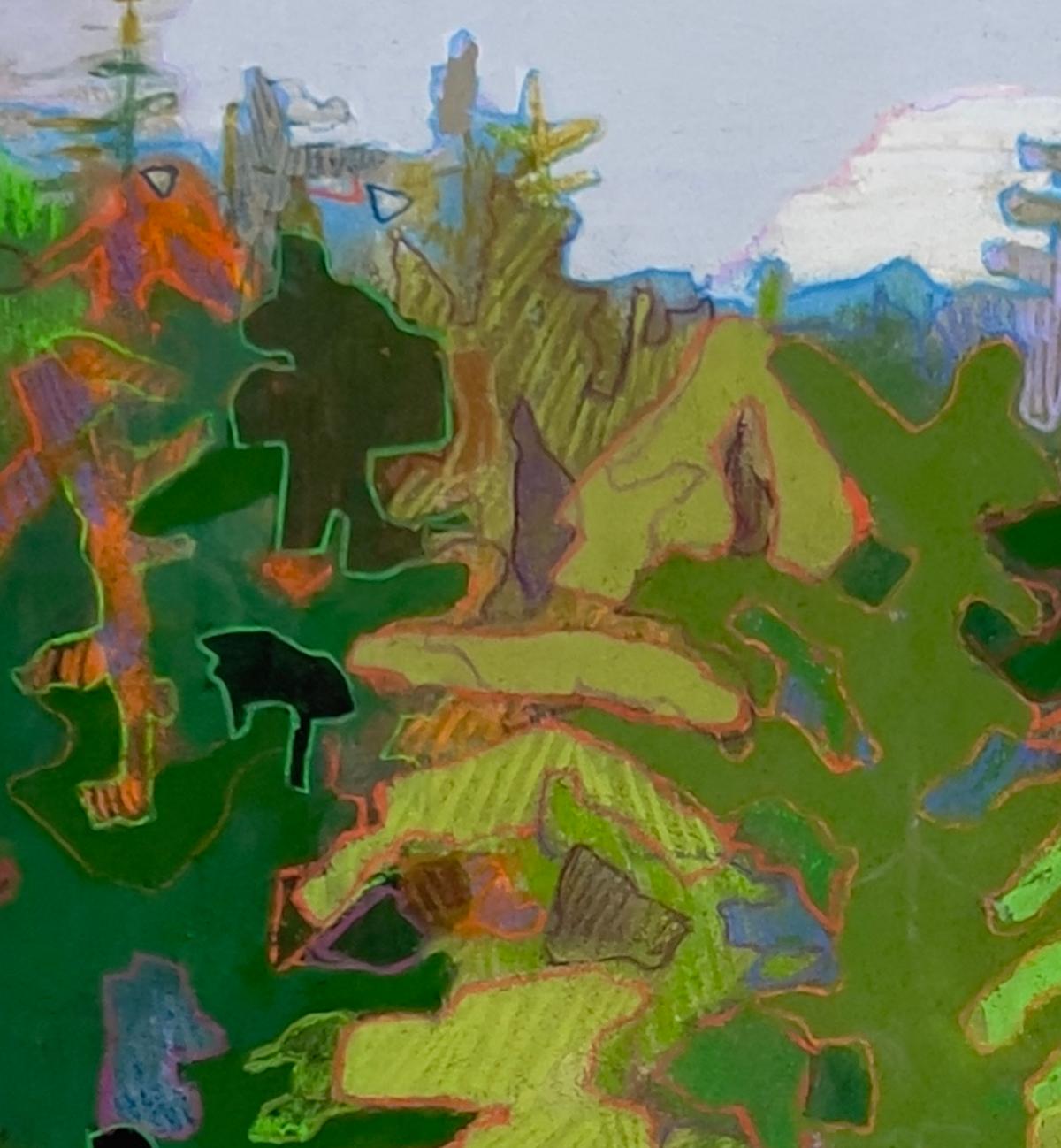 Lingerlin, Contemporary Impressionist Reflective Landscape, 33 x 26 in., framed For Sale 3