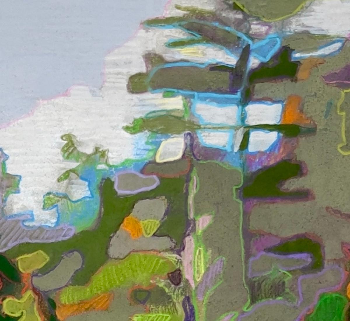 Lingerlin, Contemporary Impressionist Reflective Landscape, 33 x 26 in., framed For Sale 4