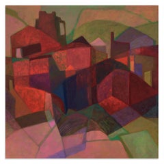 Sandy Litchfield Landschaft, Ölgemälde, farbenfrohes, abstraktes, modernistisches Kunstmessen in New York