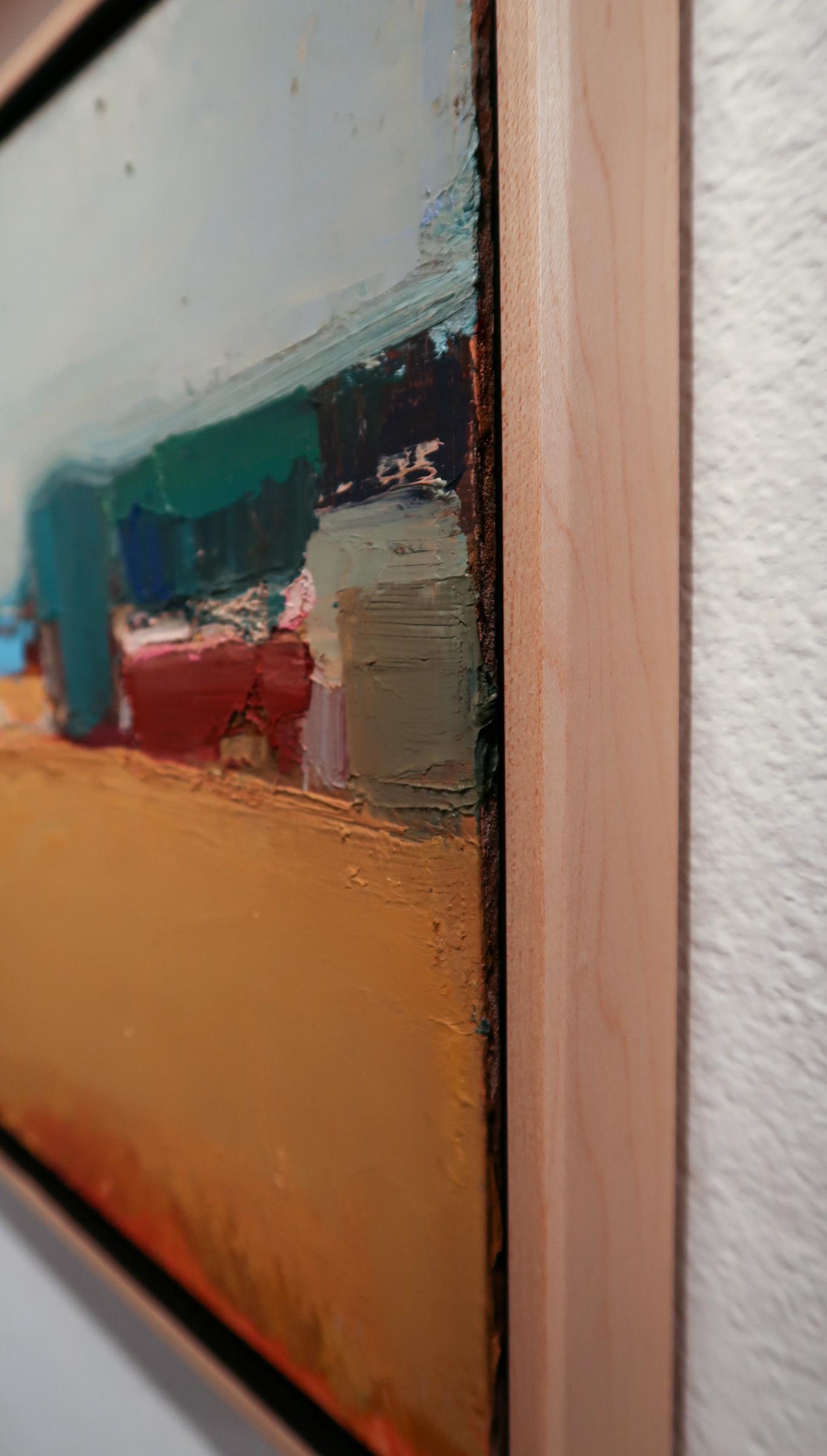 THE HOME ON THE RIDGE (Braun), Abstract Painting, von Sandy Ostrau