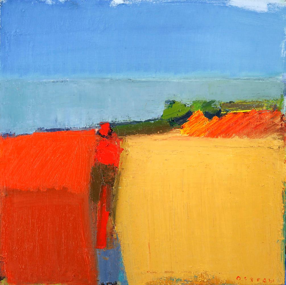 Sandy Ostrau Abstract Painting - MEADOW TO SEA