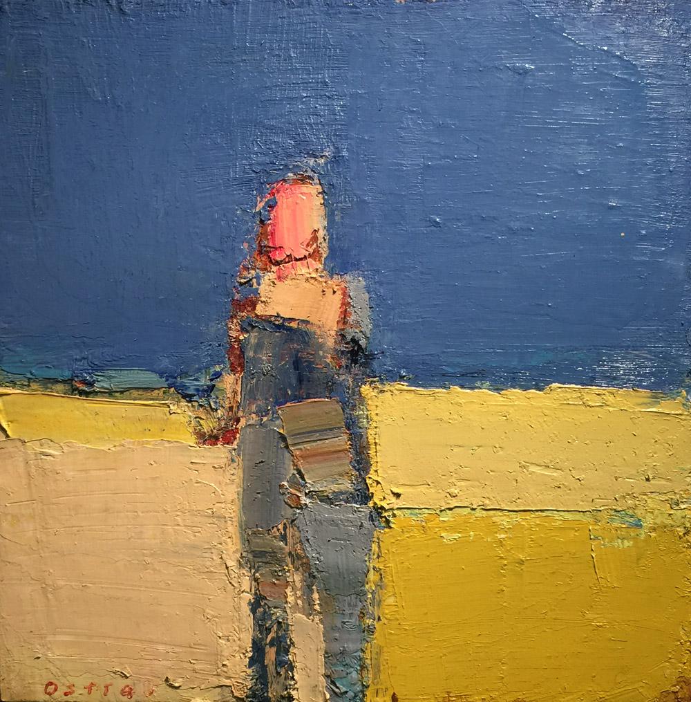 Sandy Ostrau Figurative Painting - SUMMER IN YELLOW AND BLUE